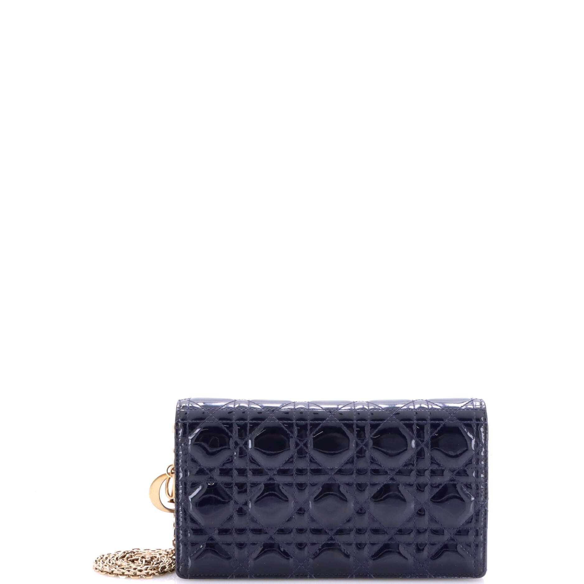 Dior Lady Dior Clutch on Chain Cannage Quilt Patent