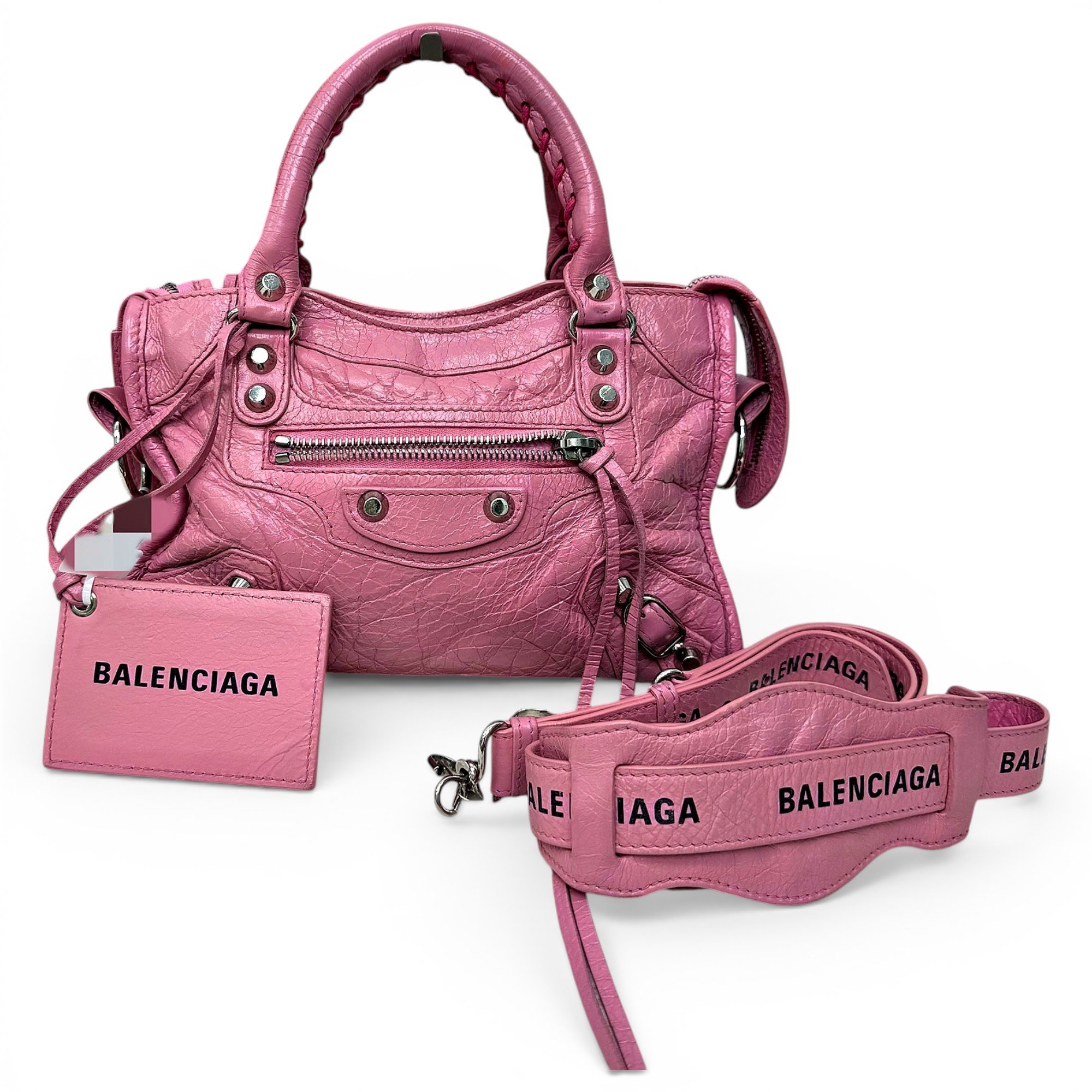 City leather handbag