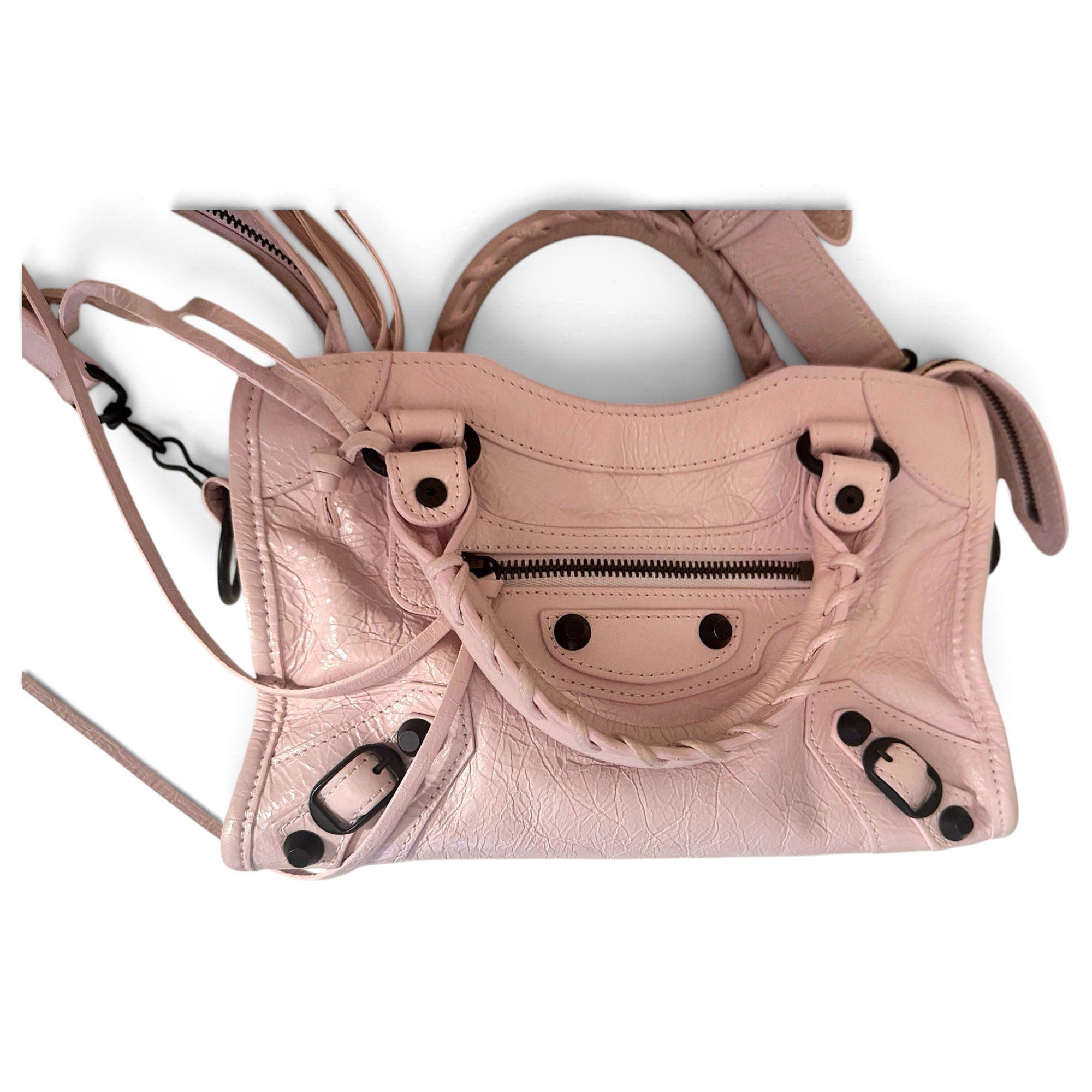 City leather handbag