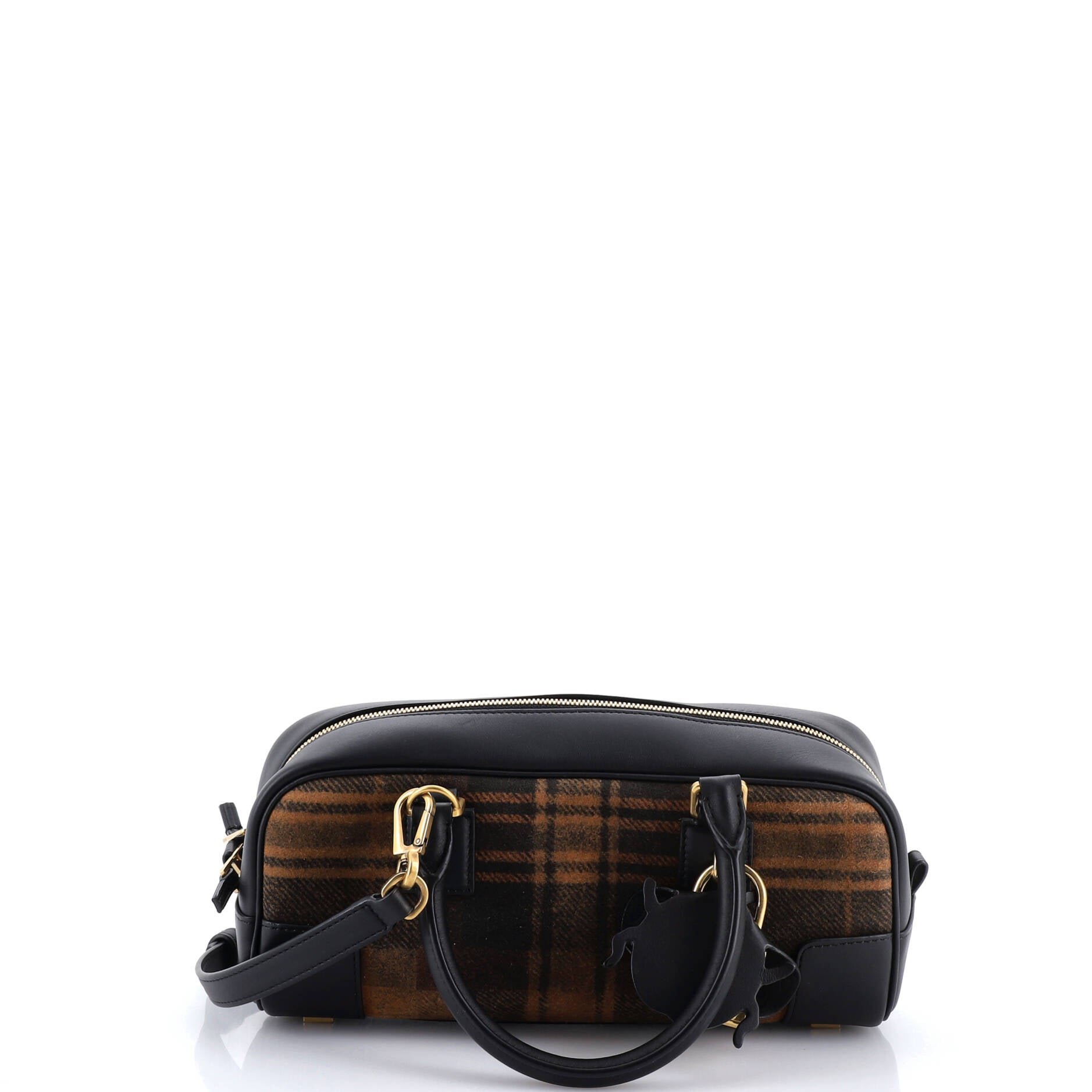 Loewe Amazona Cropped Bag Tartan Suede and Leather 23