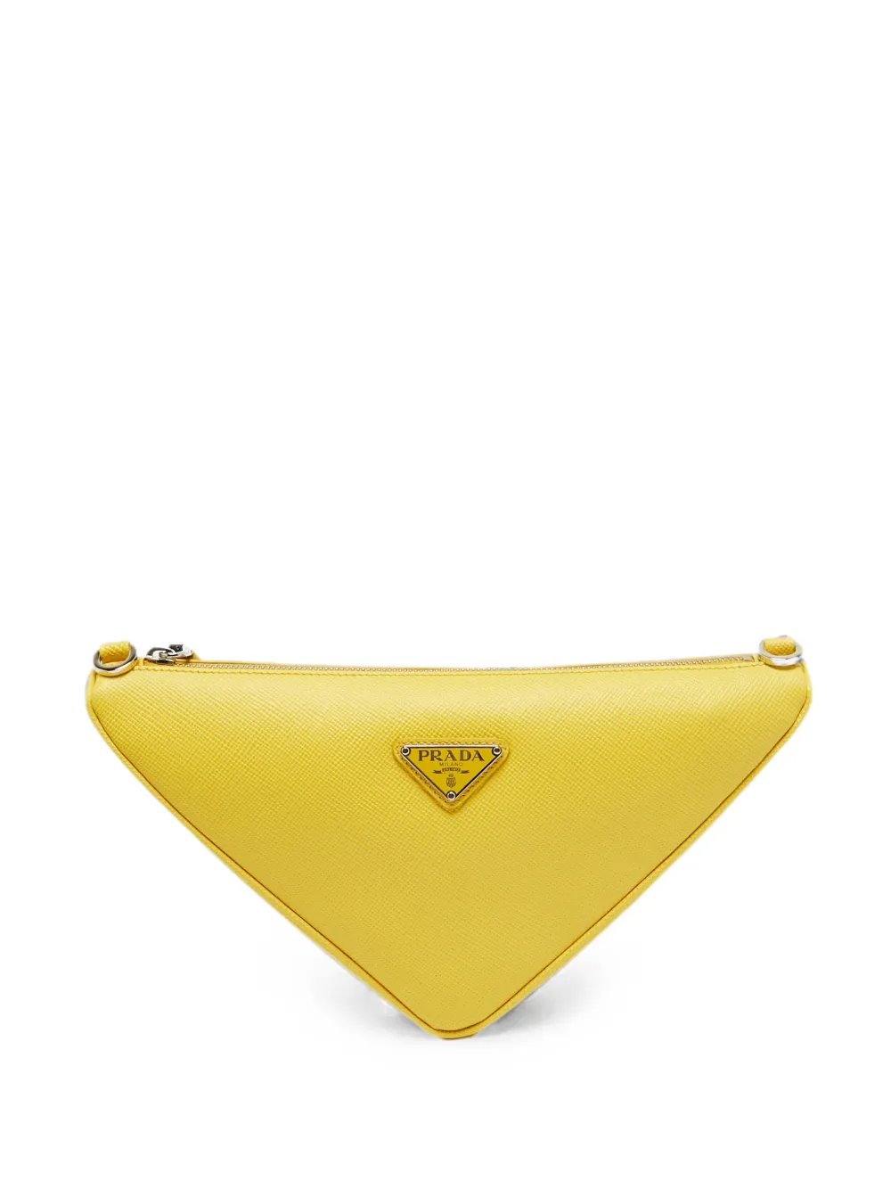 Triangle Saffiano Lux clutch bag