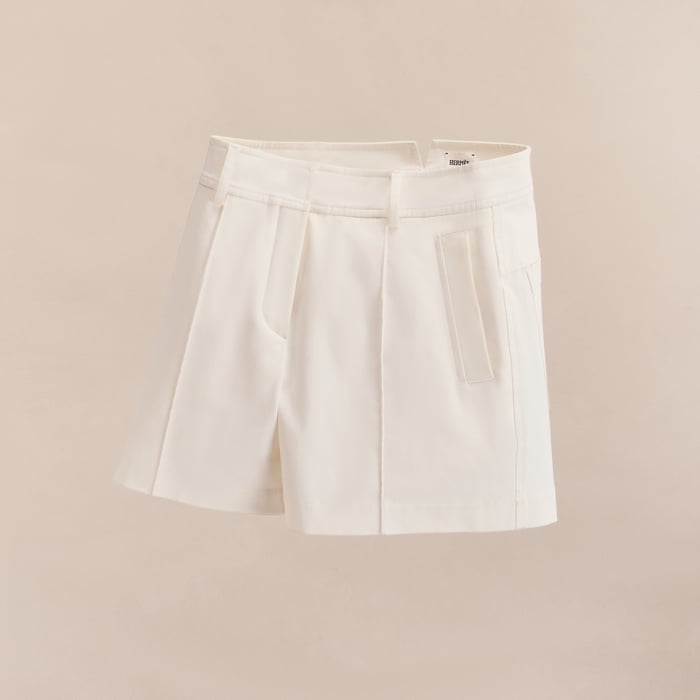 Blanc Naturel Double Cotton Twill Shorts