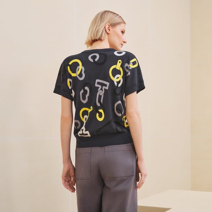 Bleu Noir "Effet Kaleidoscope" Short-sleeve Sweater