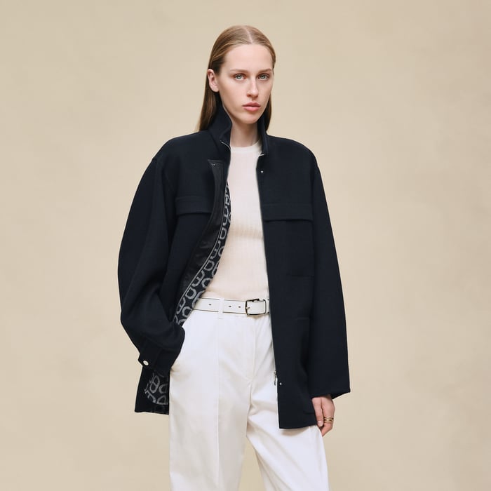 Bleu Marine Short Parka Coat