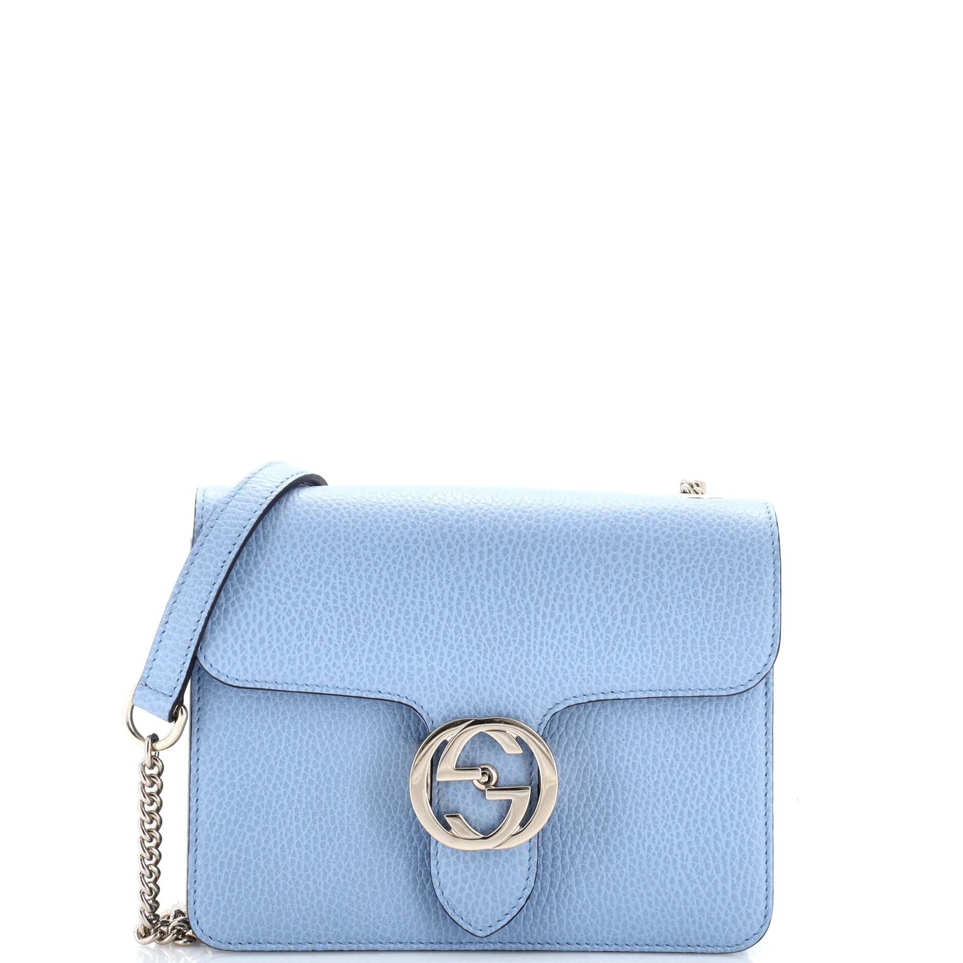 Interlocking leather handbag