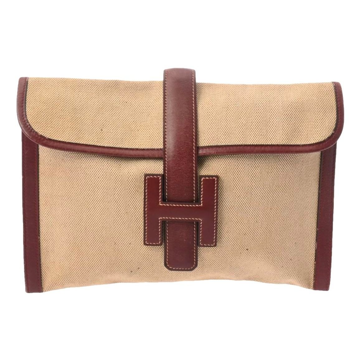 Hermes Jige leather clutch bag
