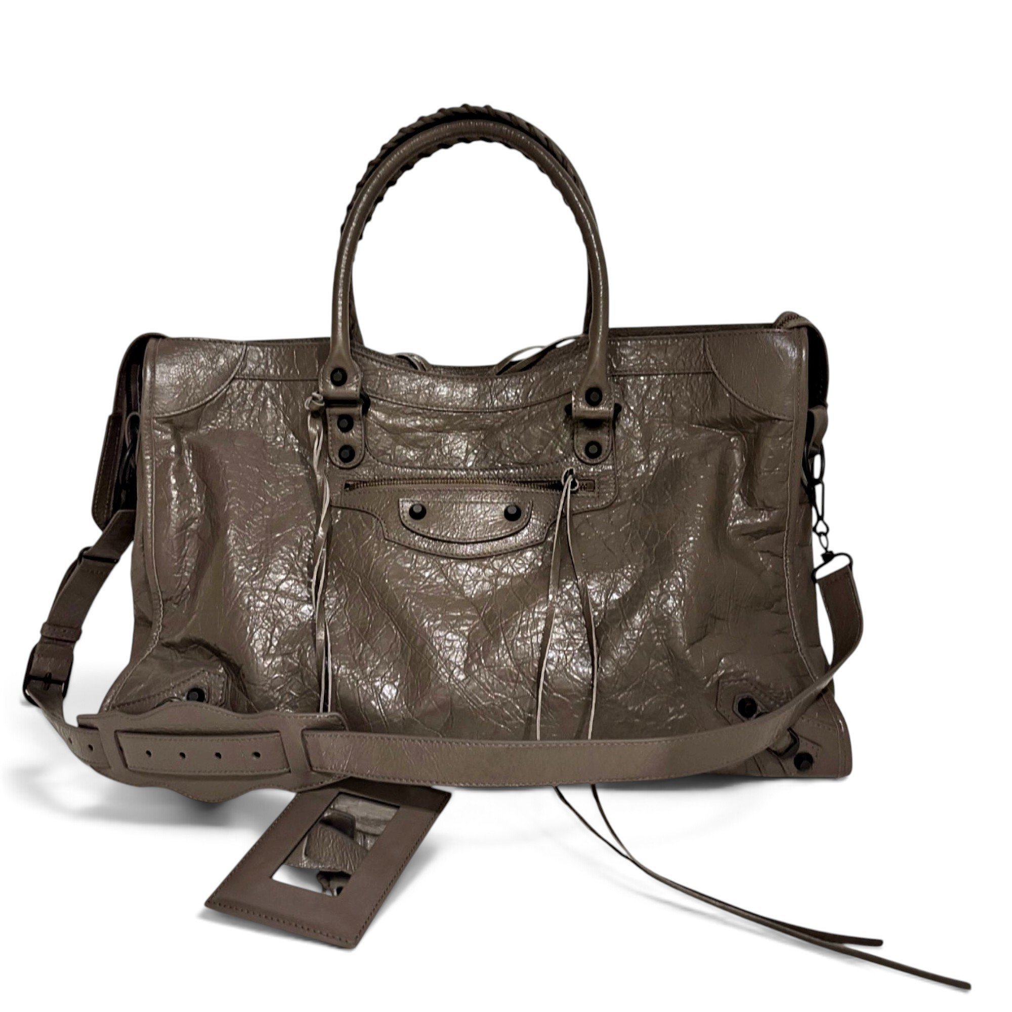 City leather handbag