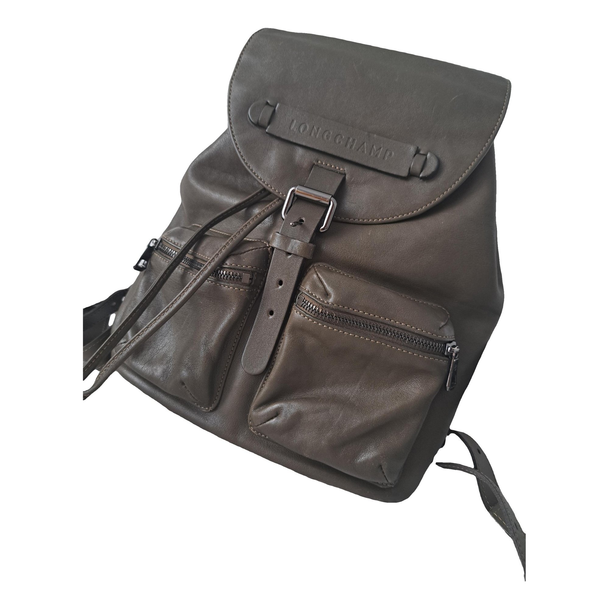 3D leather backpack