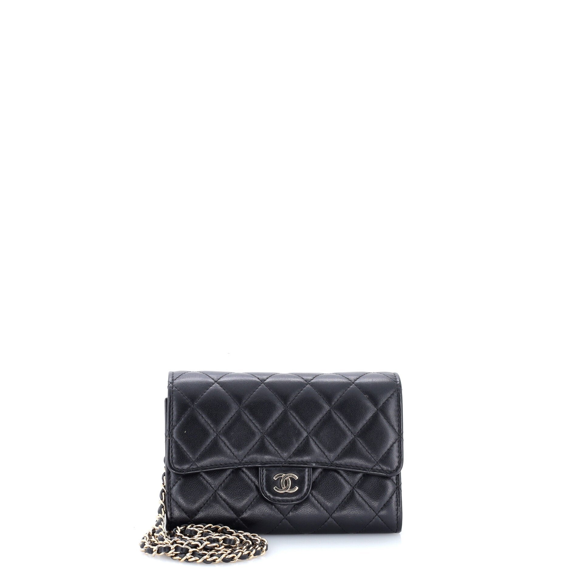 Classic Flap Wallet Crossbody Bag Quilted Lambskin Mini