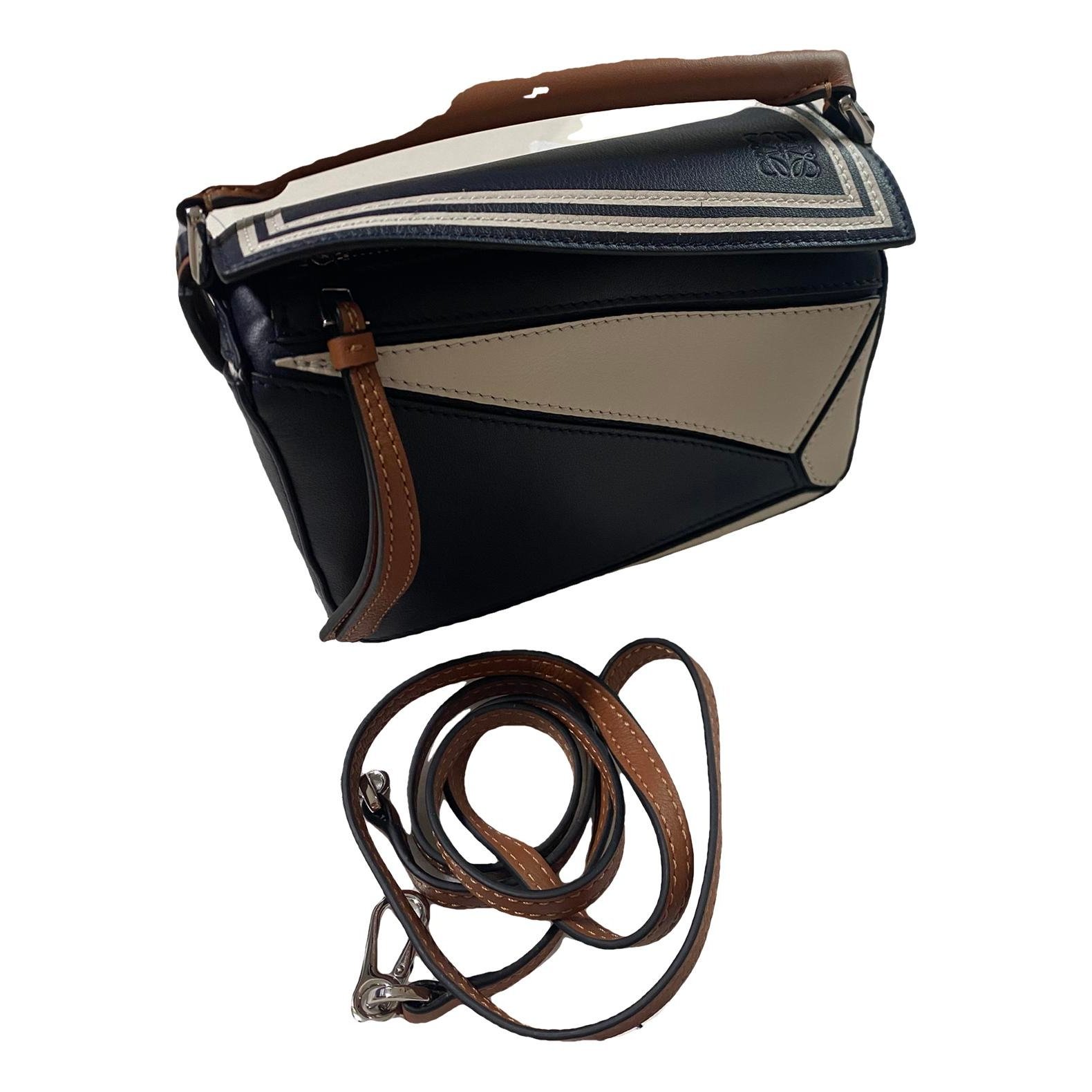Puzzle leather crossbody bag