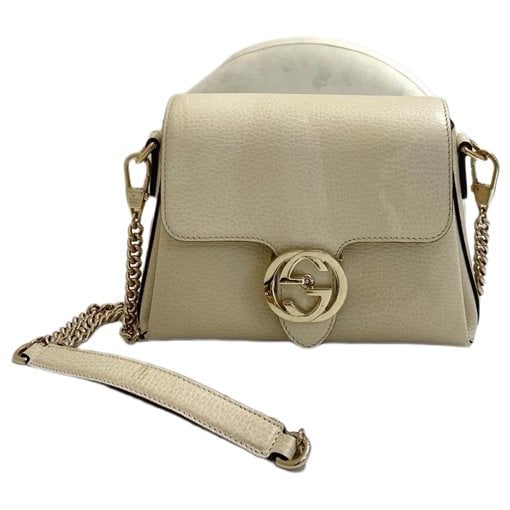 Interlocking leather handbag