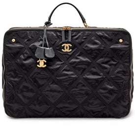 Chanel Black Nylon Travel Bag Brushed Gold Hardware, 2022