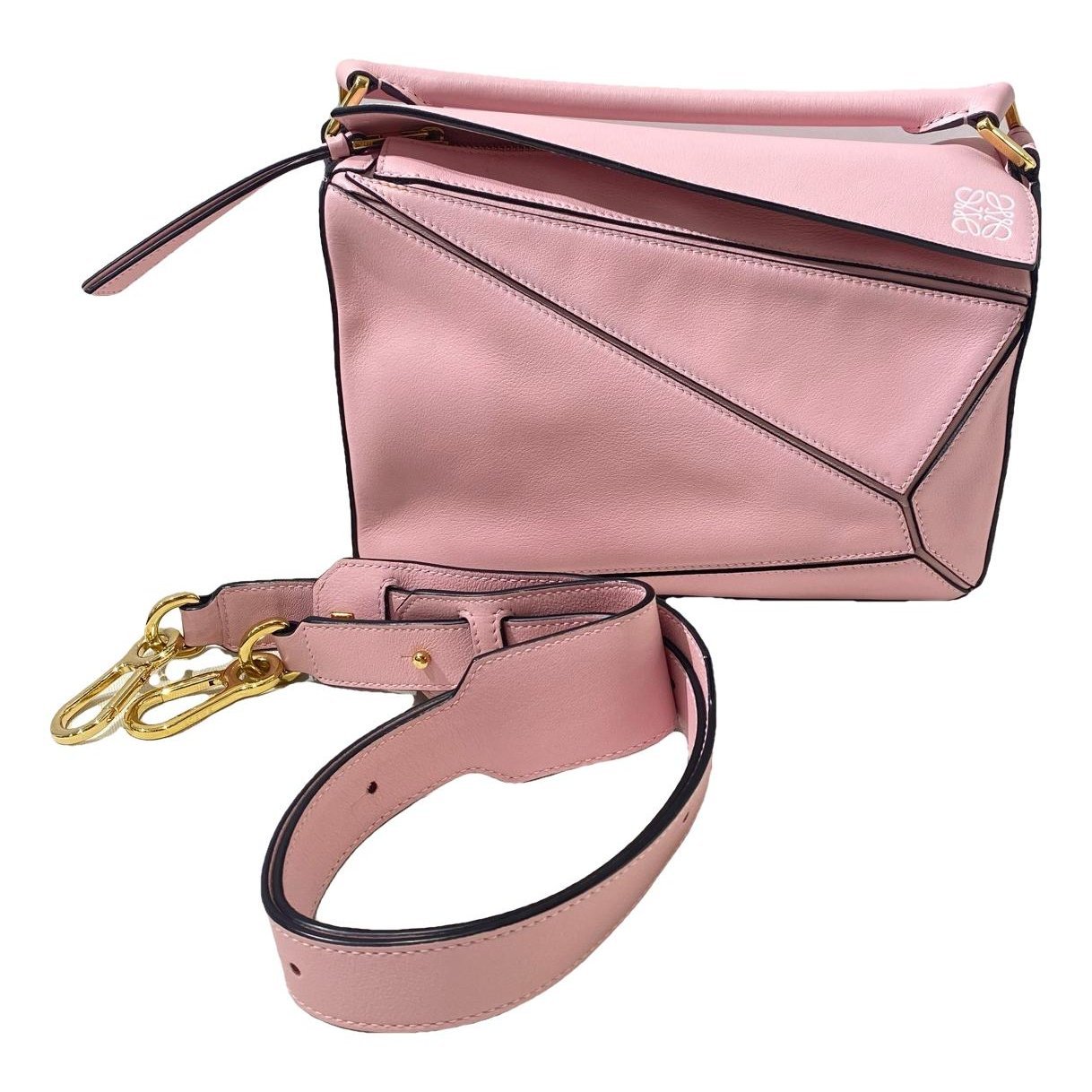 Puzzle leather handbag