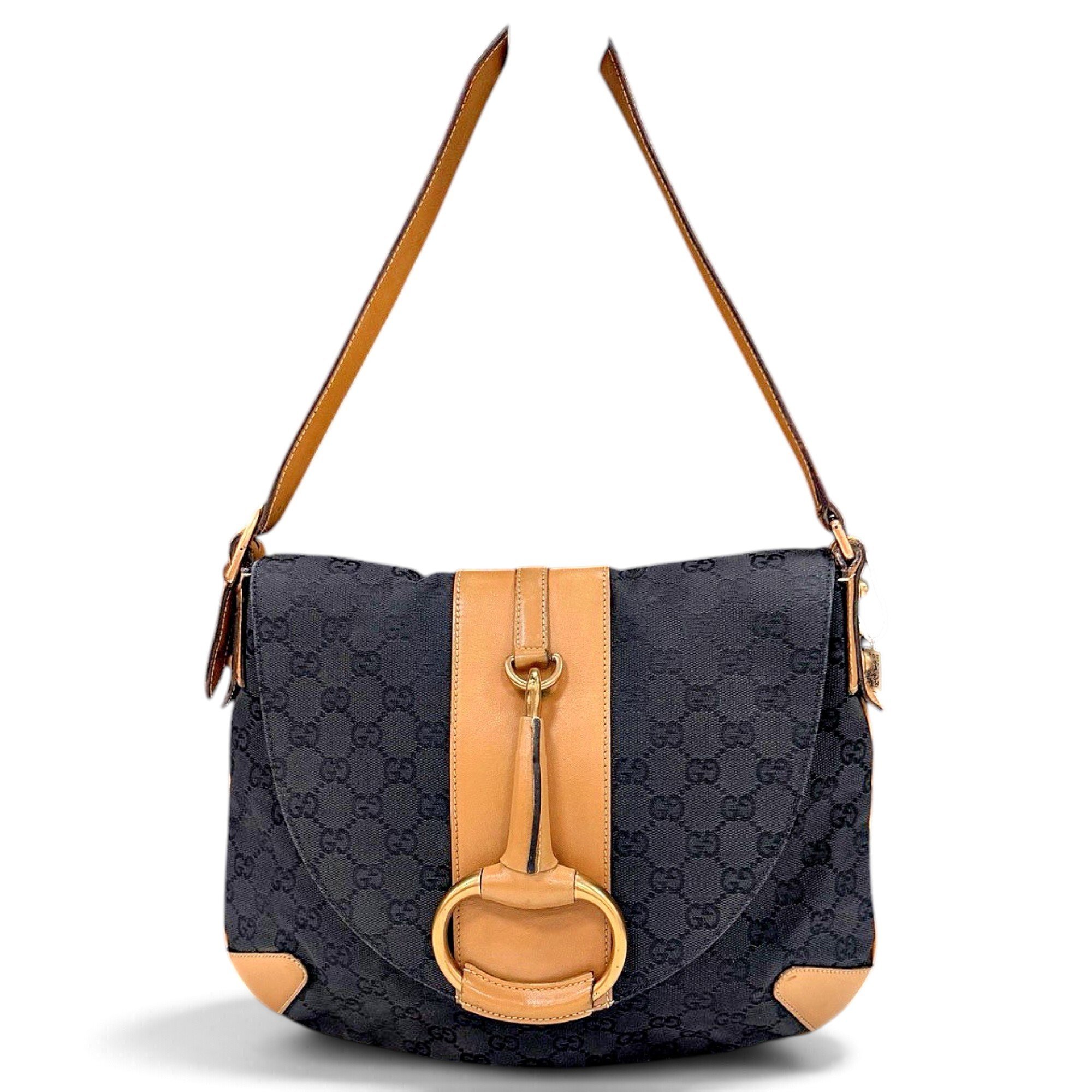 Half Horsebit leather handbag