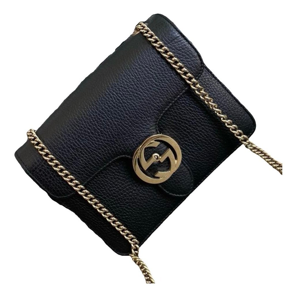 Interlocking leather handbag
