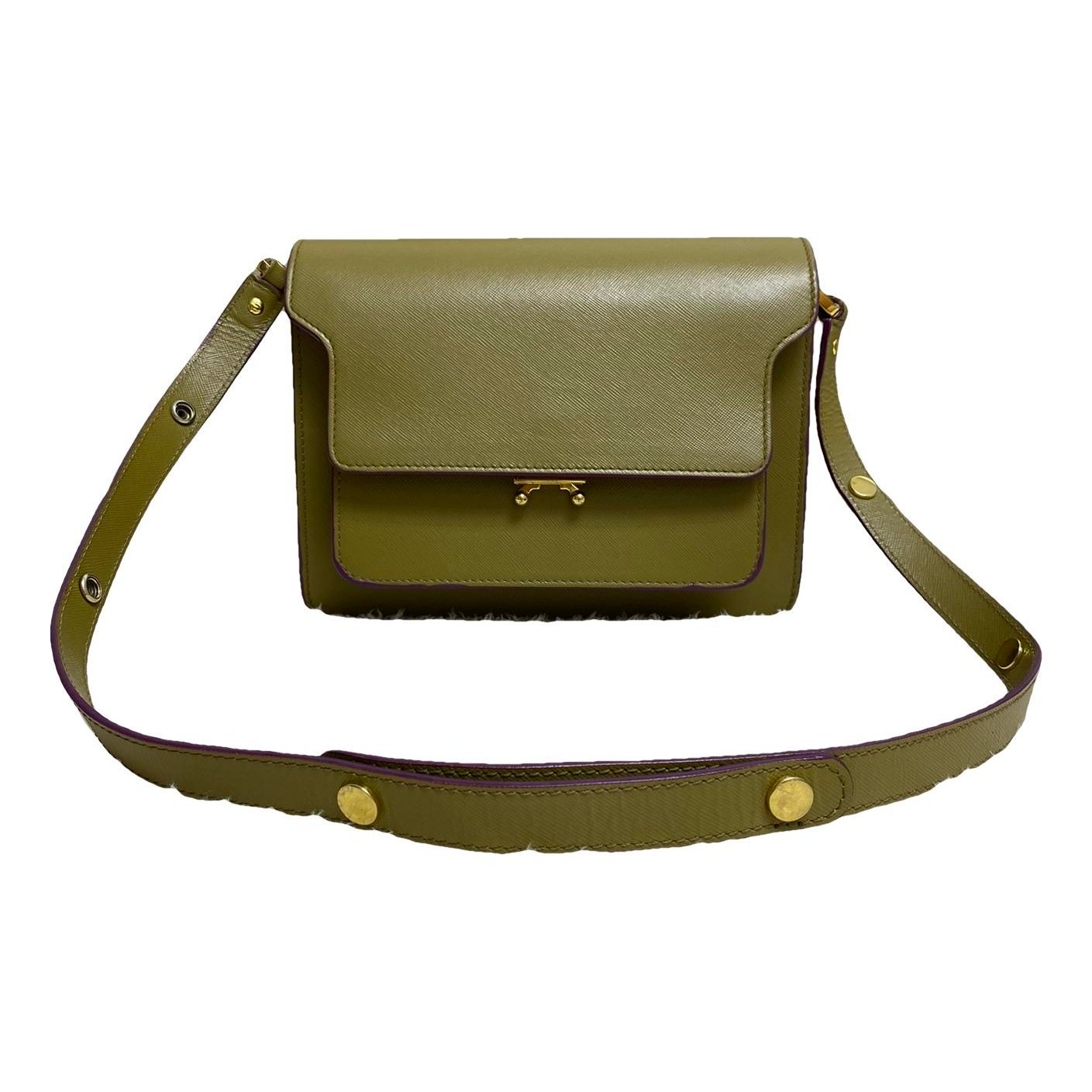 Trunk leather crossbody bag