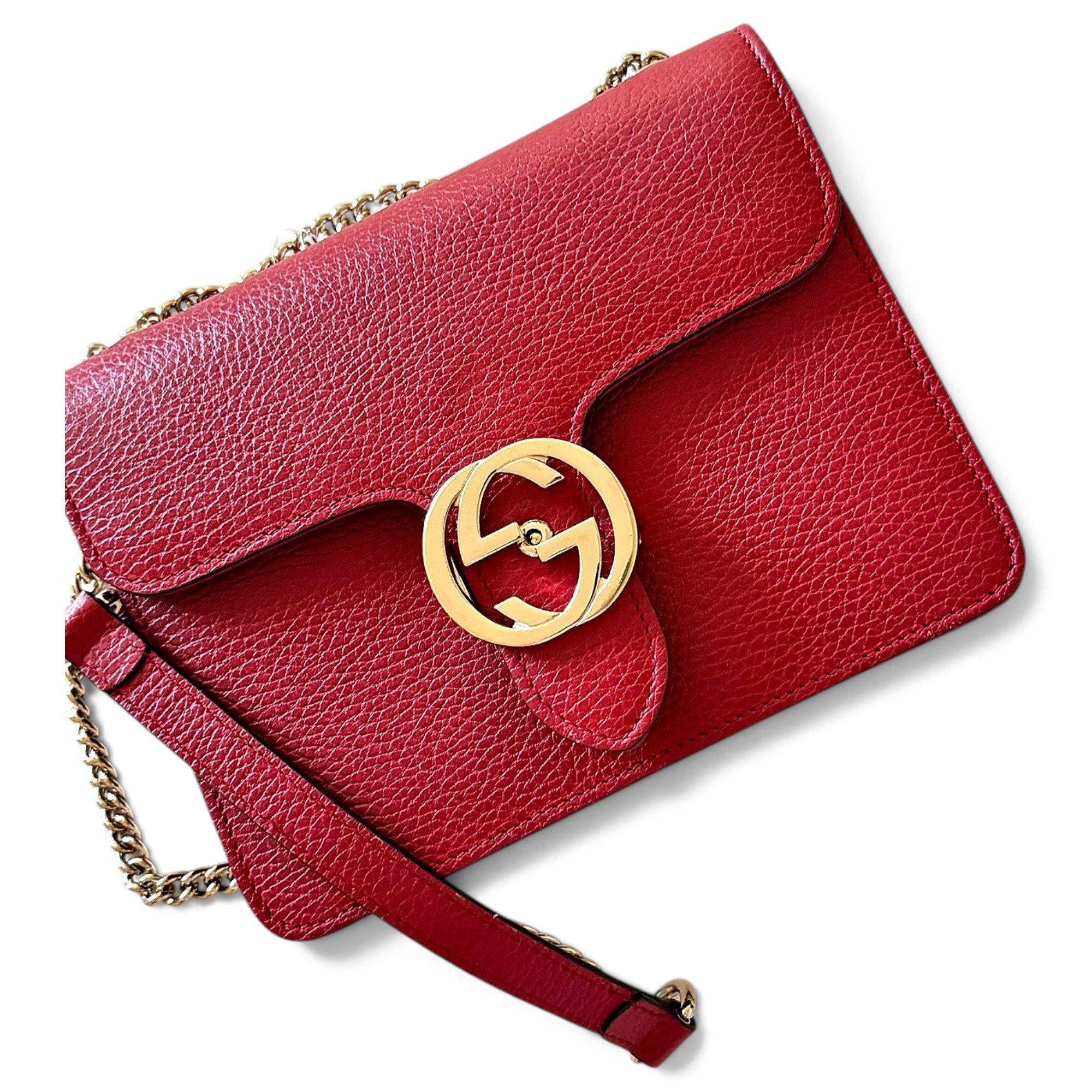 Interlocking leather handbag