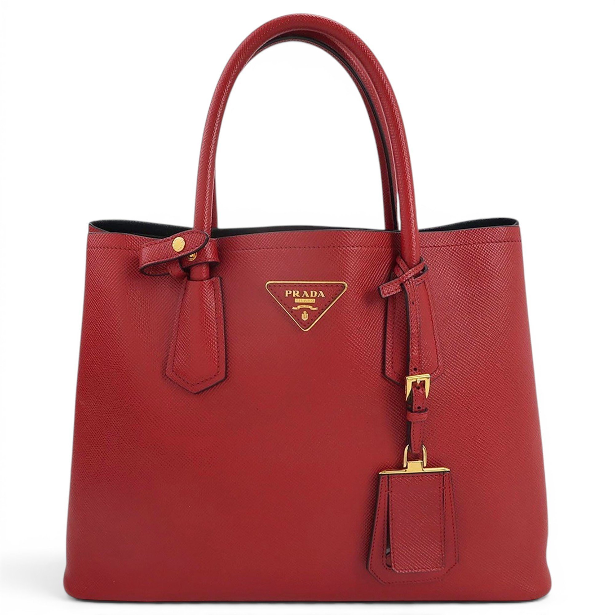 Double leather handbag