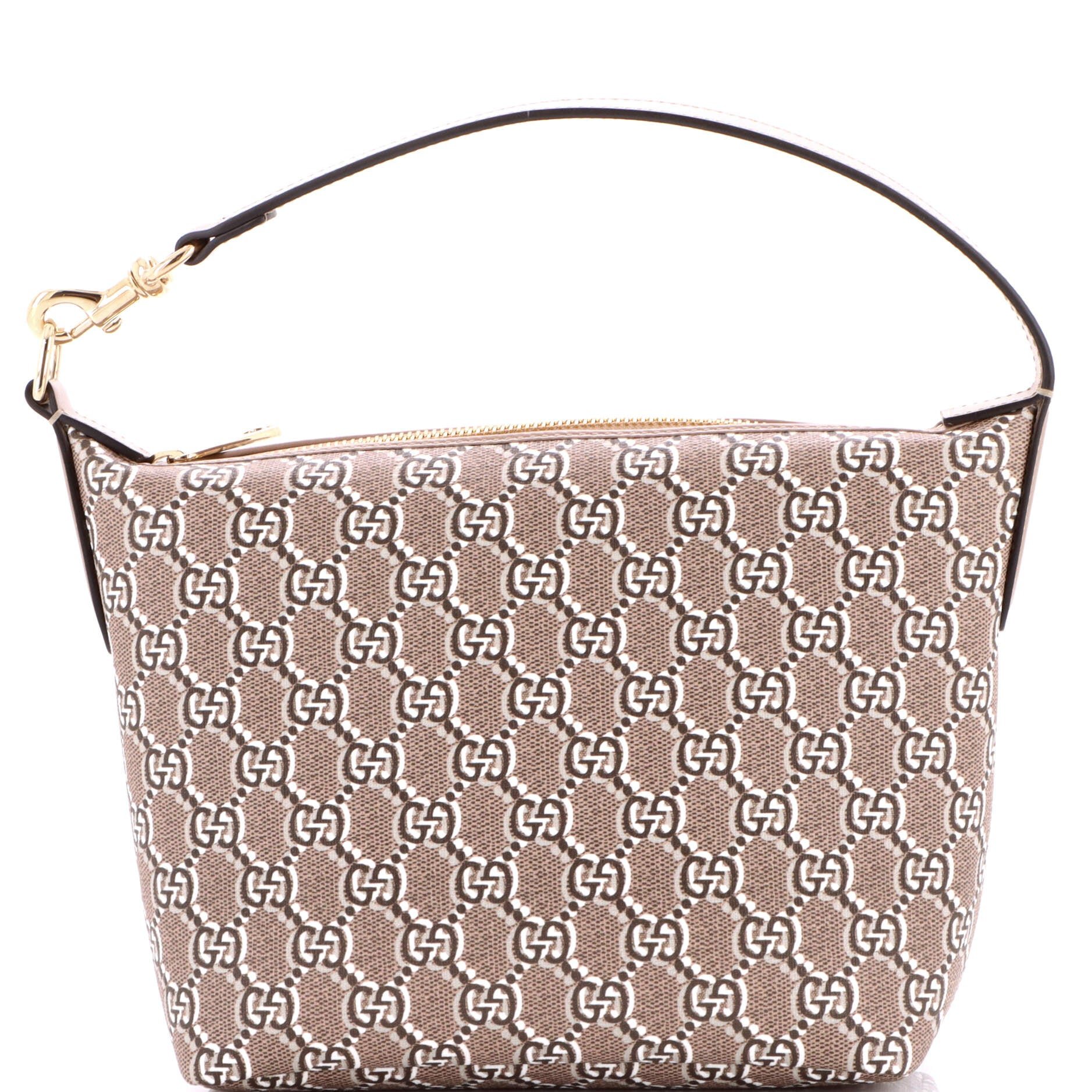 Gucci Ophidia Zip Shoulder Bag GG Shadow Coated Canvas Super Mini