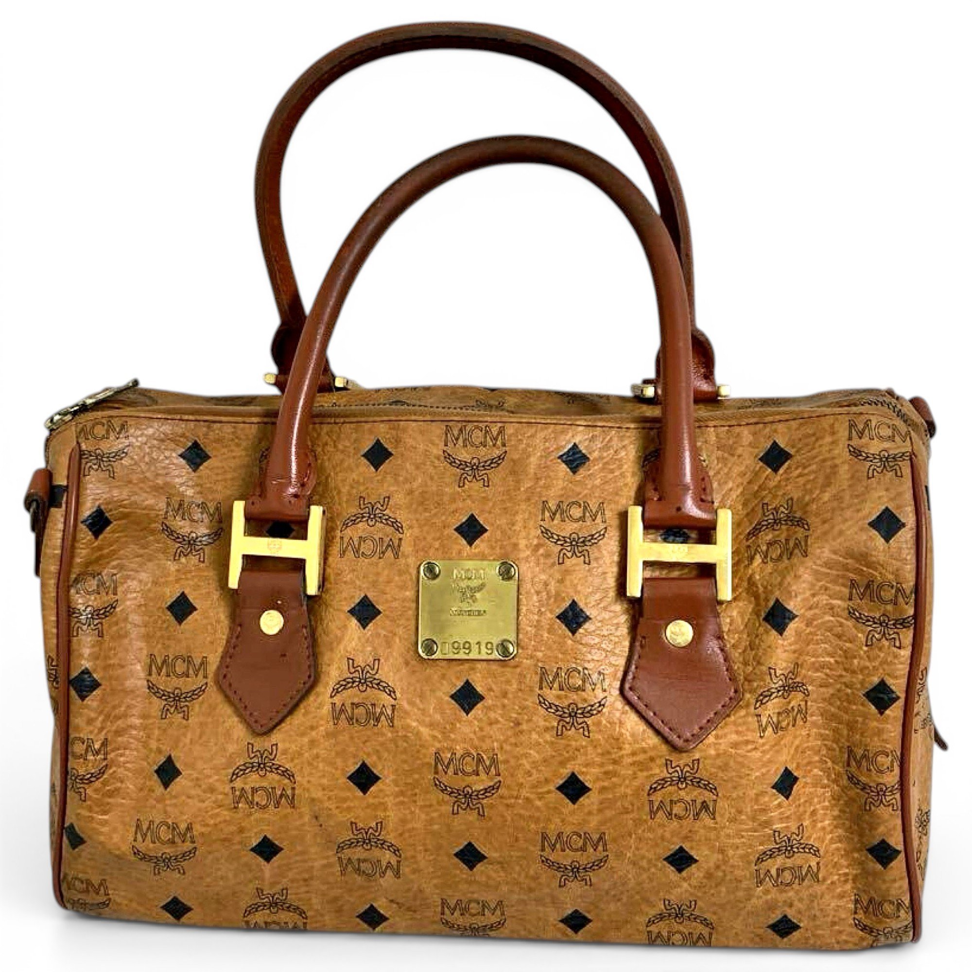 Boston leather bowling bag