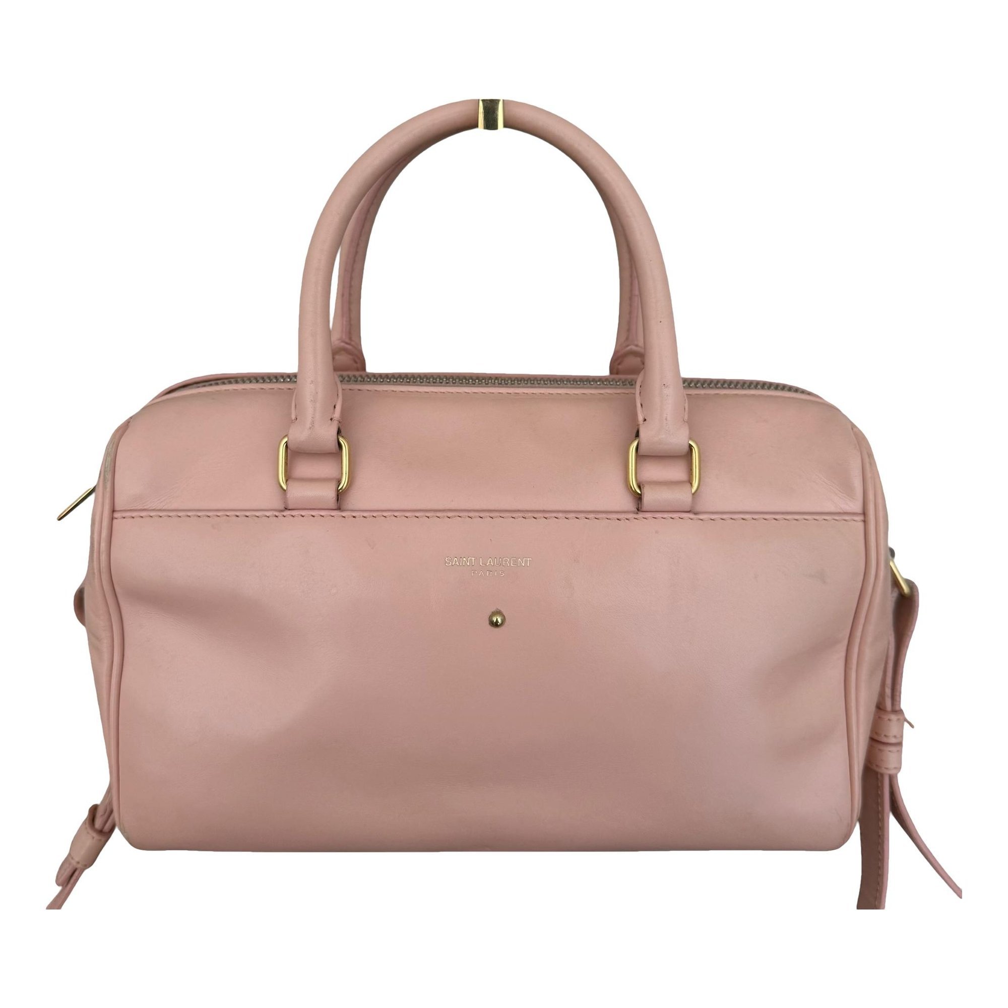 Duffle leather handbag