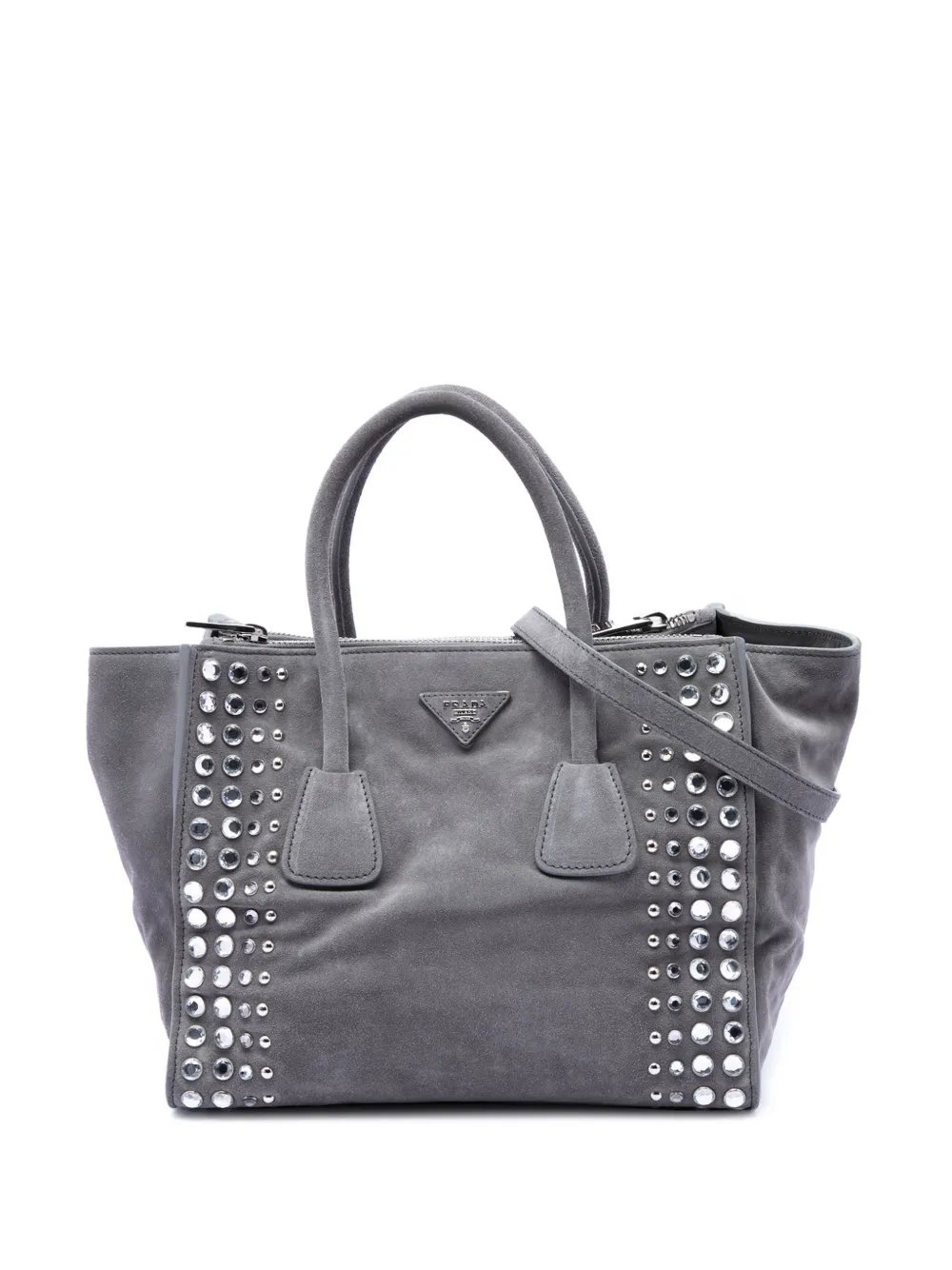 2010-2026 Scamosciato Strass Studded Twin Pocket satchel