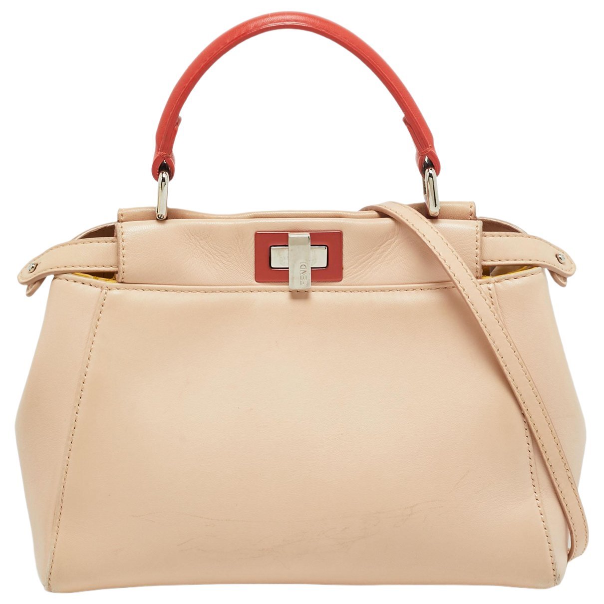 Peekaboo leather satchel