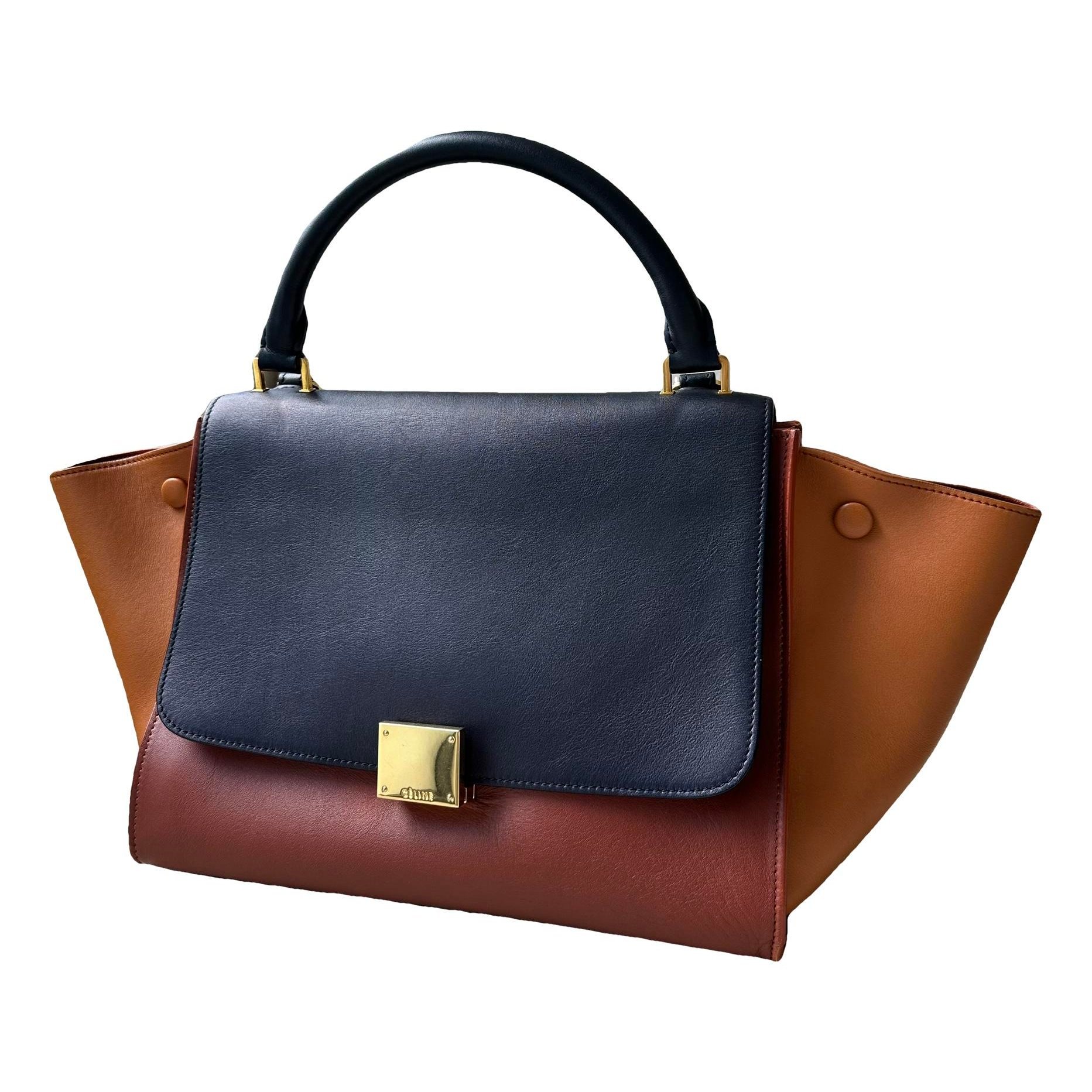 Trapèze leather handbag