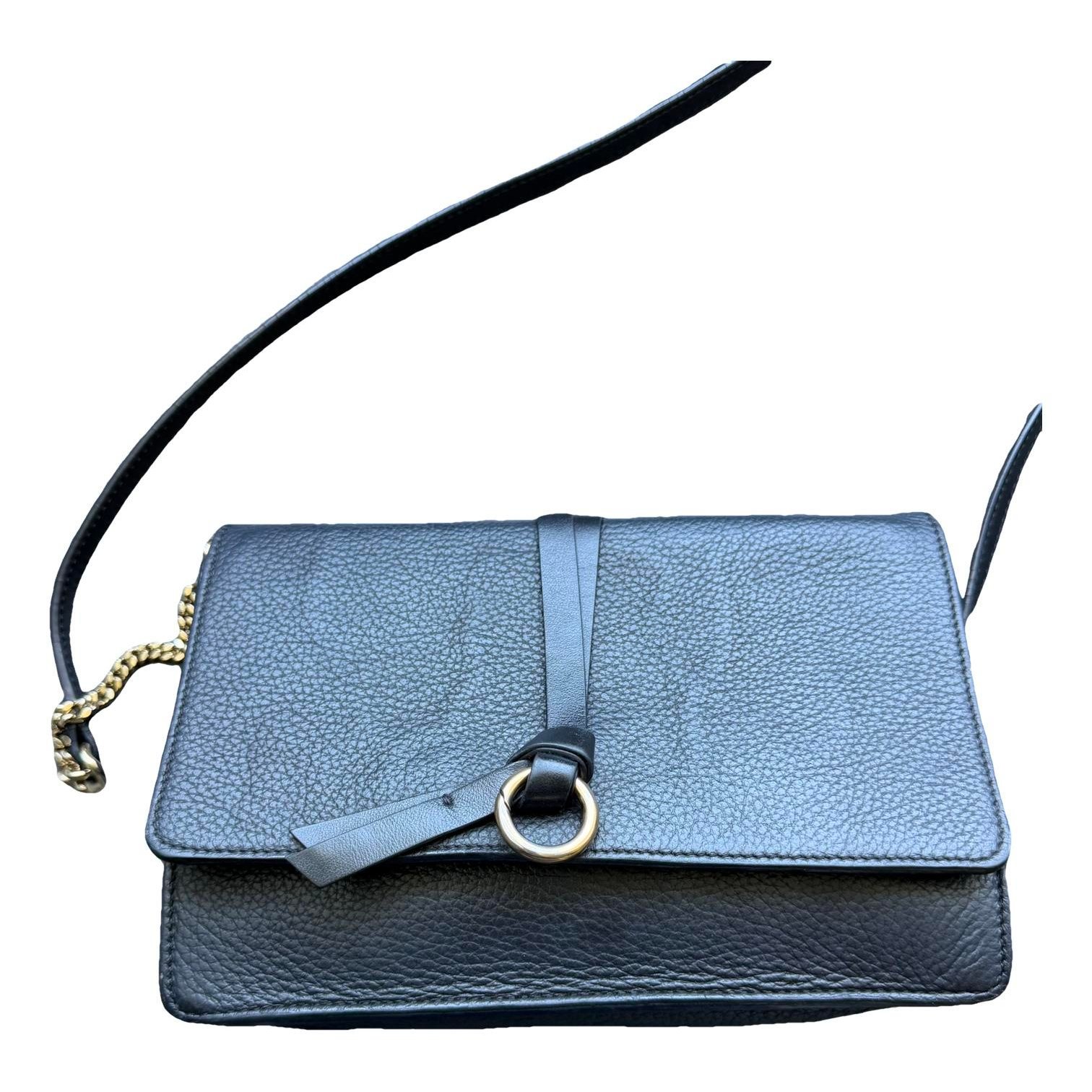 Alphabet leather crossbody bag