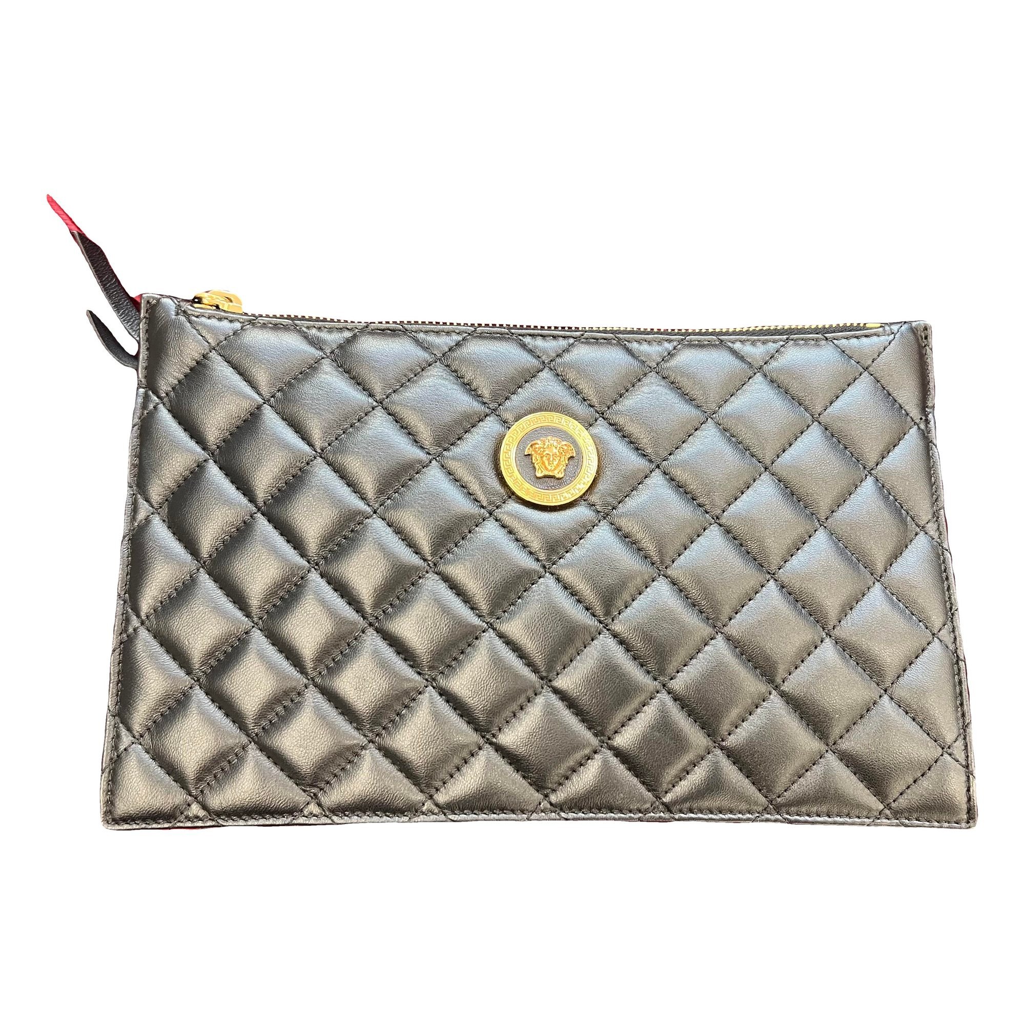 Leather clutch bag