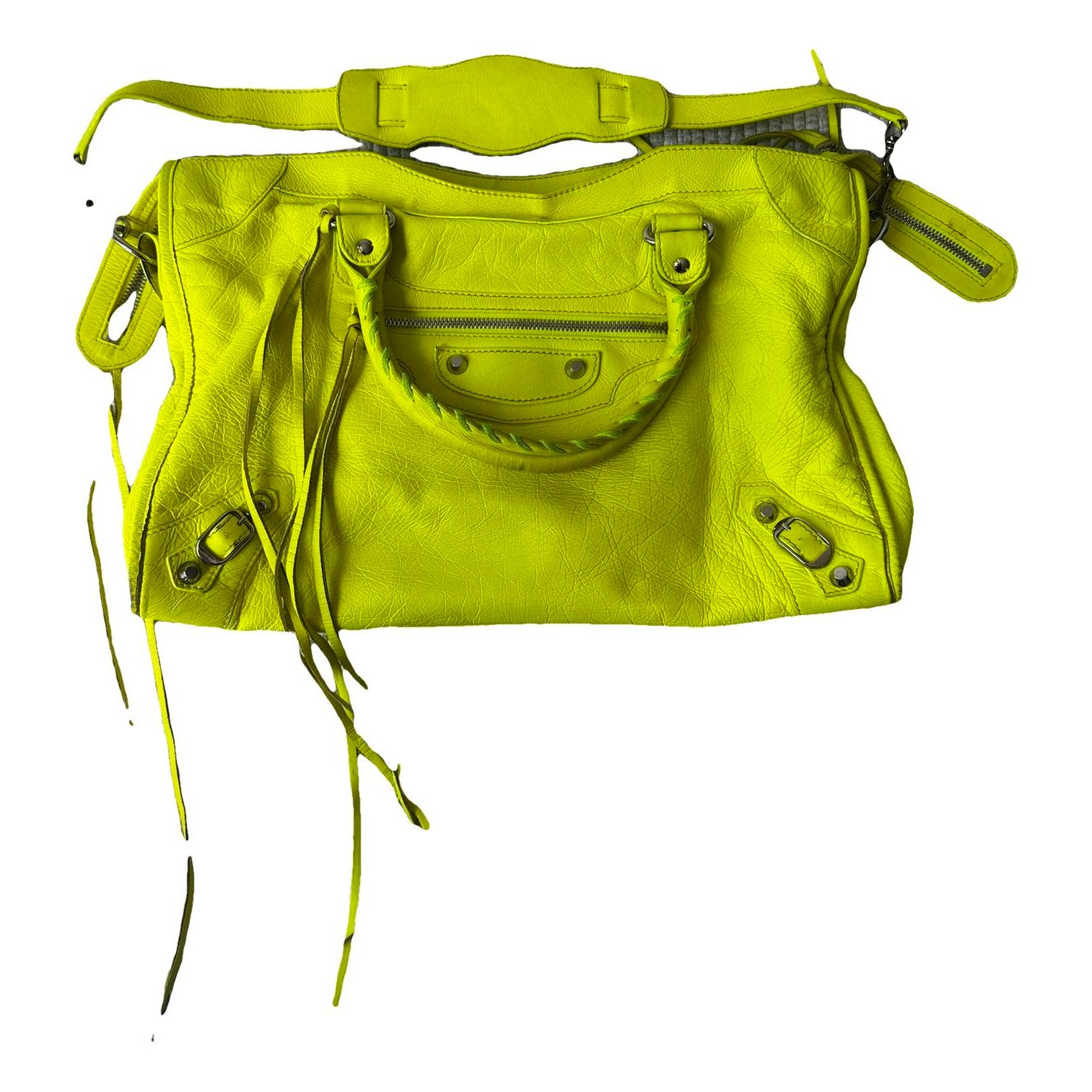City leather handbag