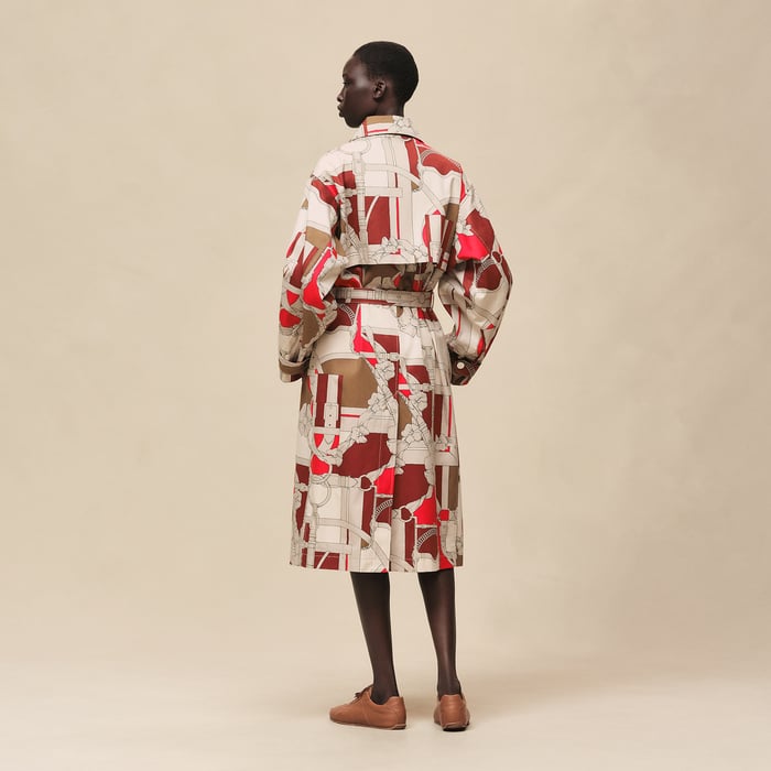 Beige Amande "Grand Manege" Long Trench Coat