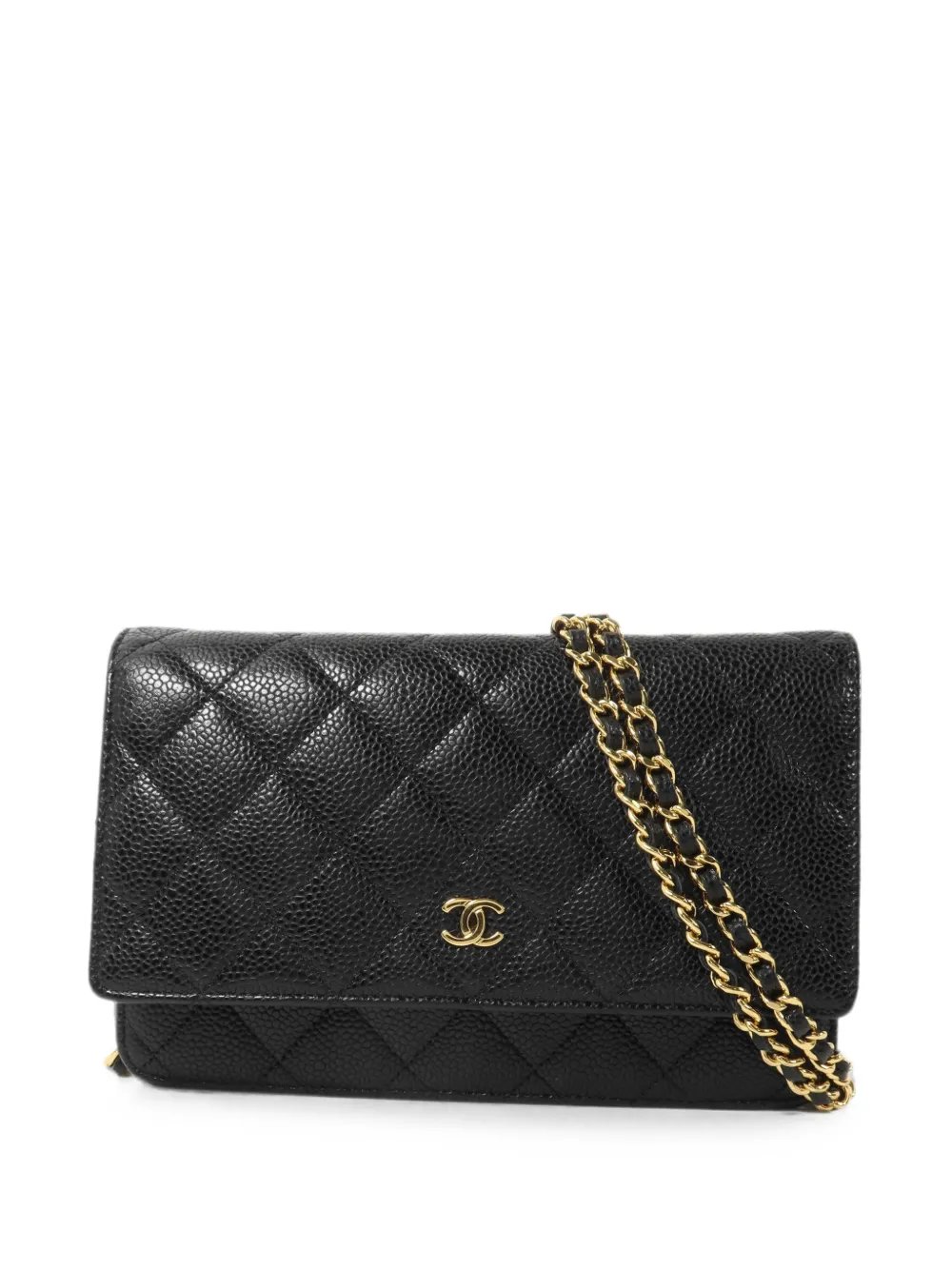 Wallet On Chain diamond-quilting shoulder bag