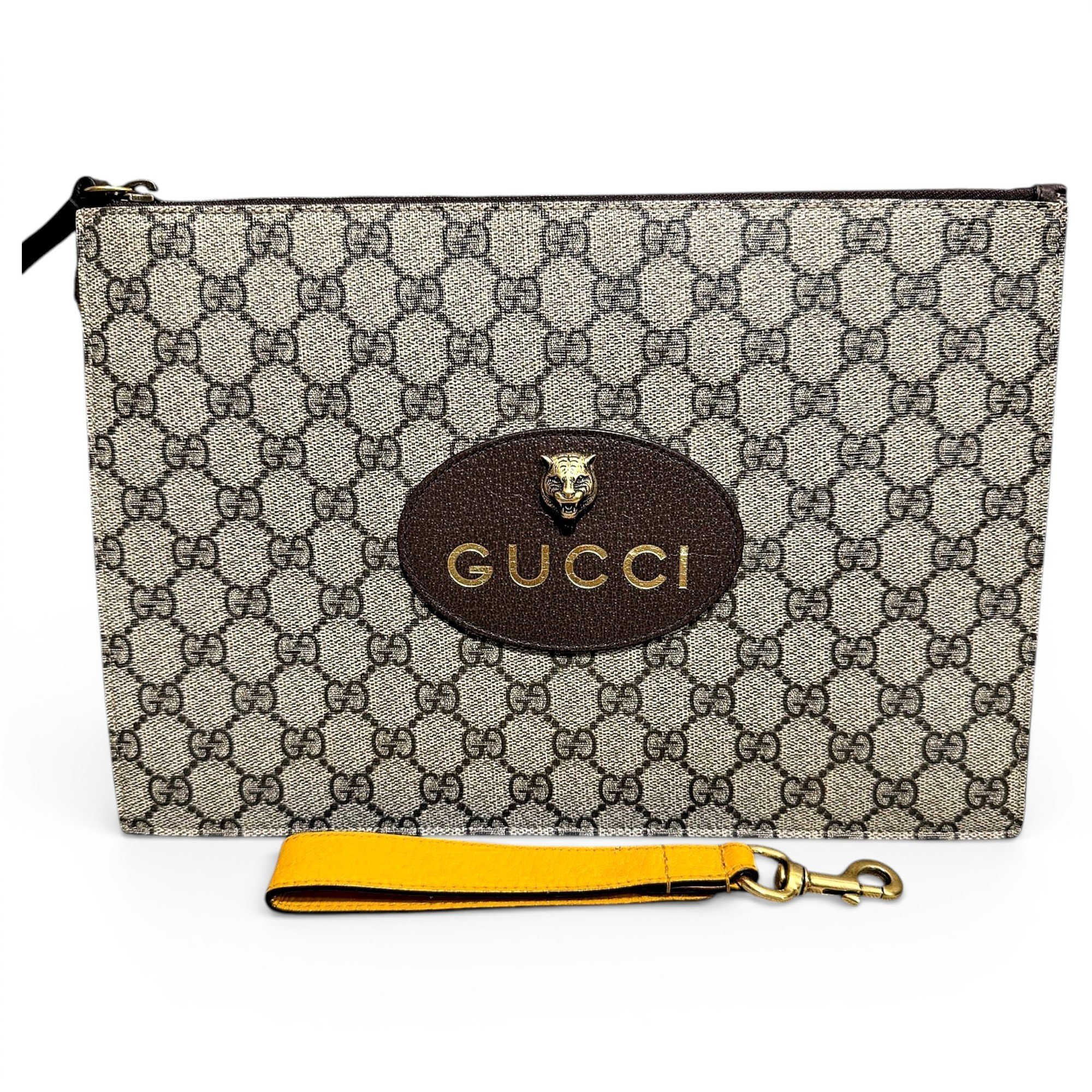 Animalier vinyl clutch bag