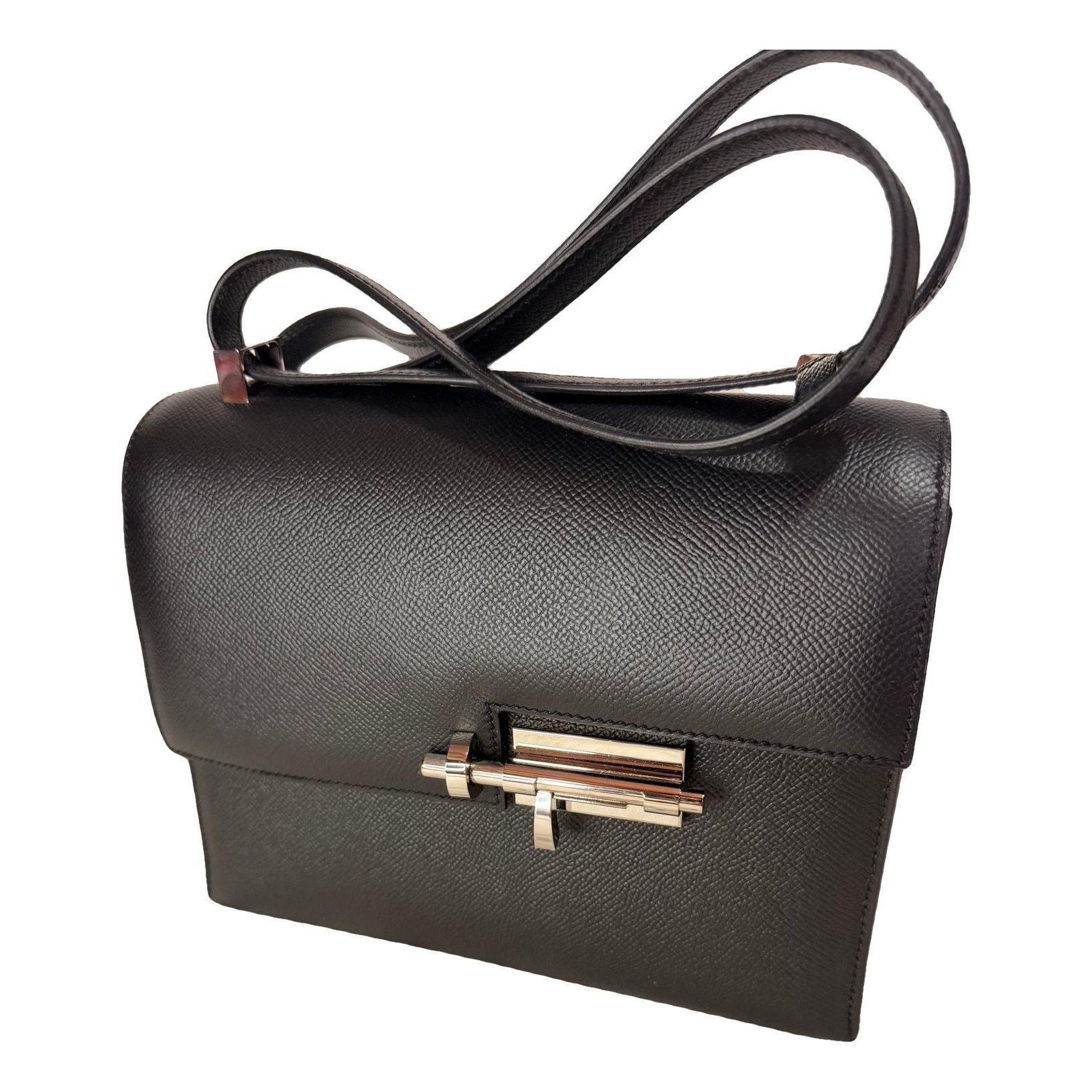 Hermes Verrou 21 Strap Handbag Black Epsom Leather 2017