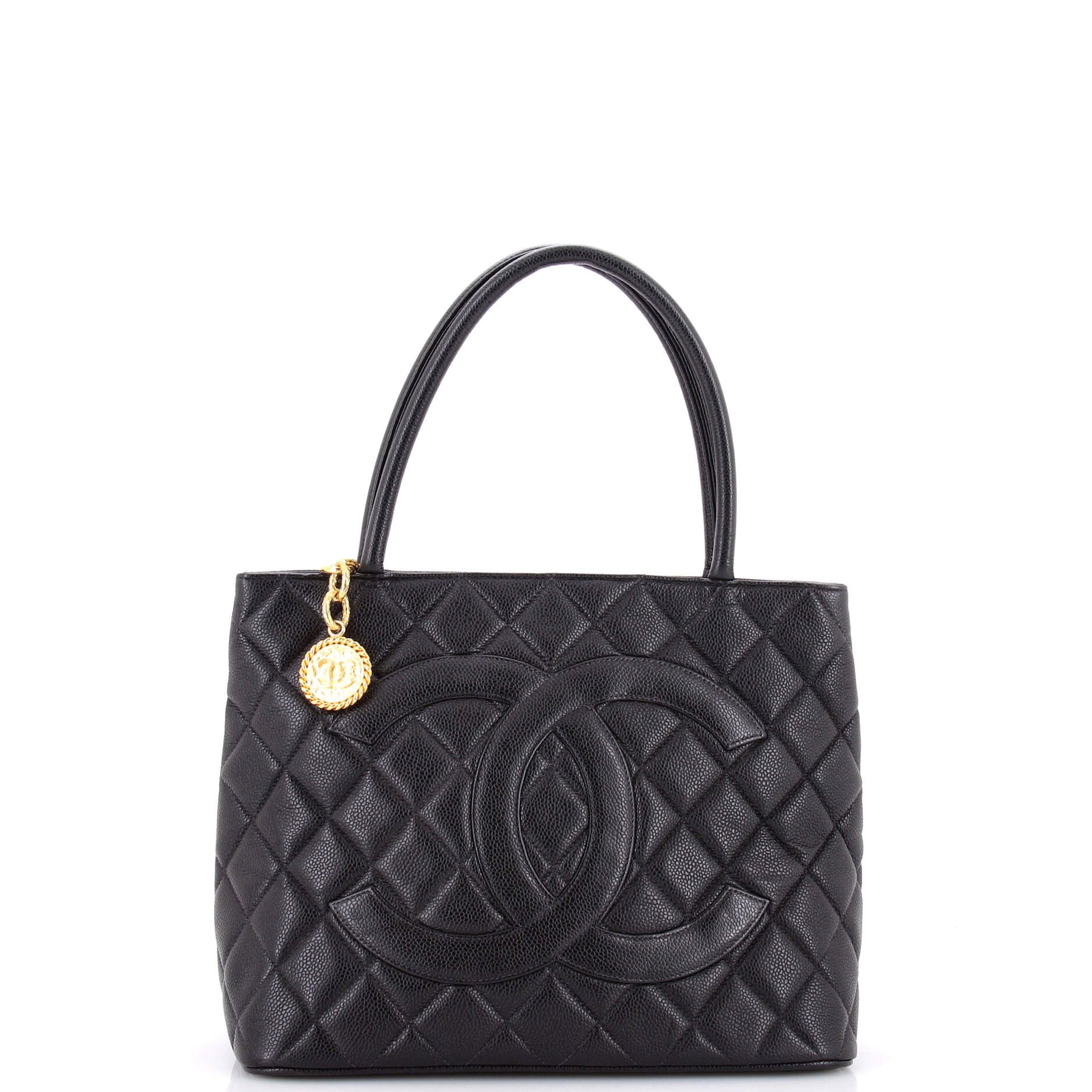 Medallion Tote Quilted Caviar
