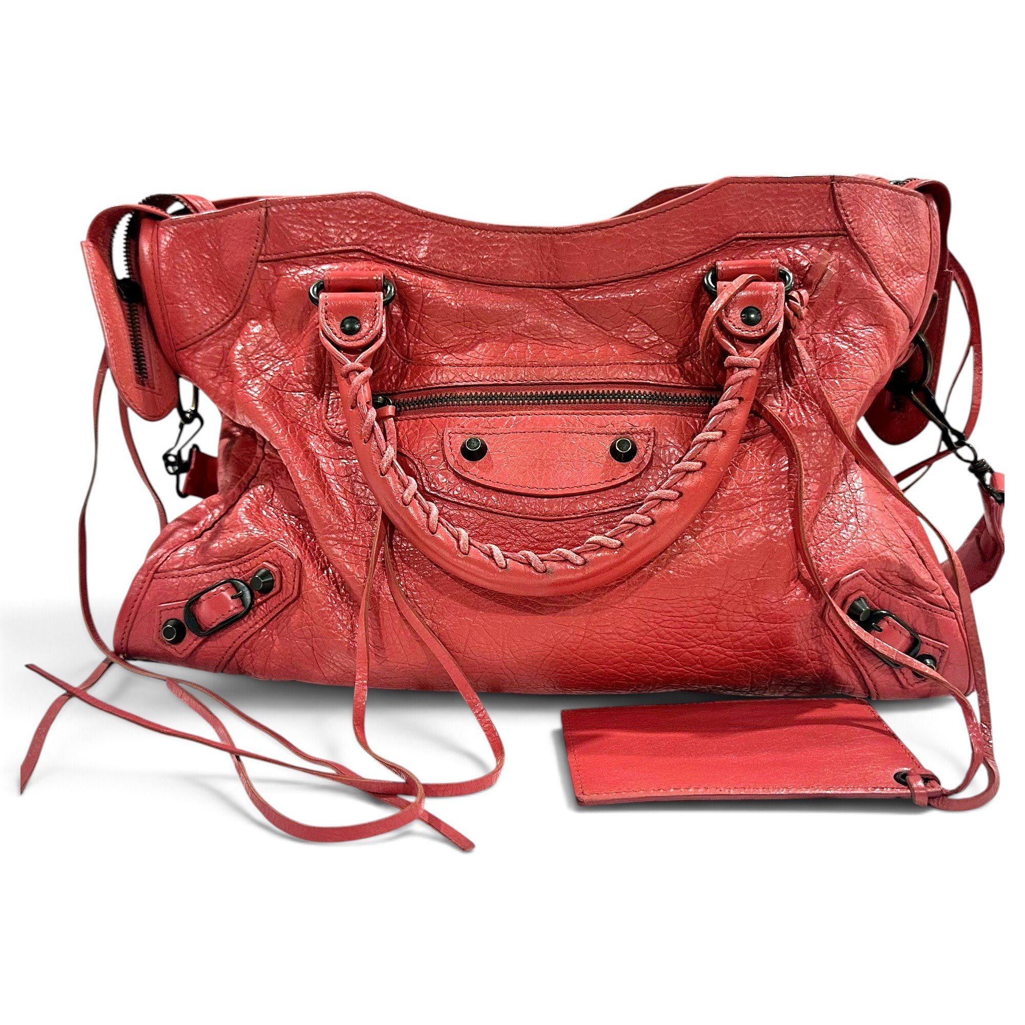 City leather handbag