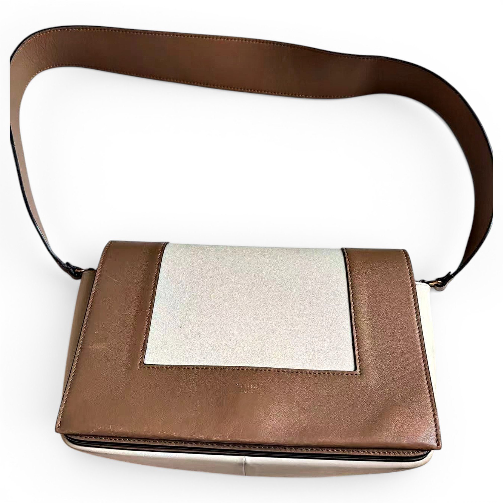 Frame leather handbag