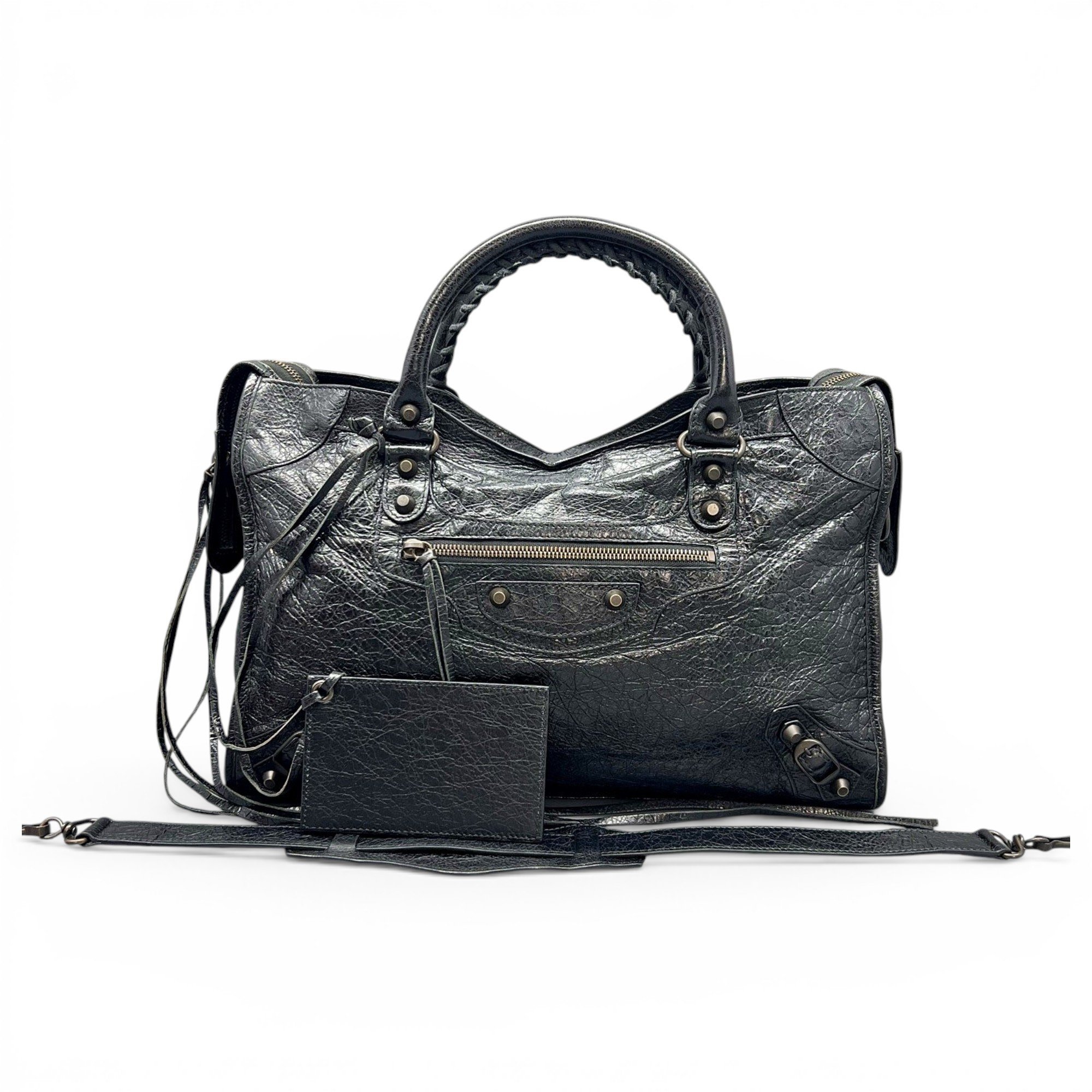 Classic Metalic leather handbag