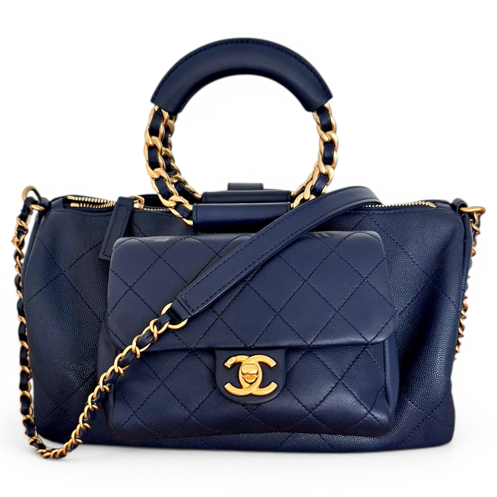 Leather bowling bag