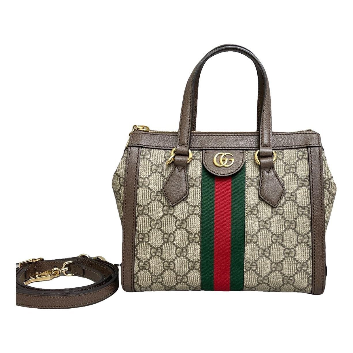 Ophidia Top Handle leather handbag