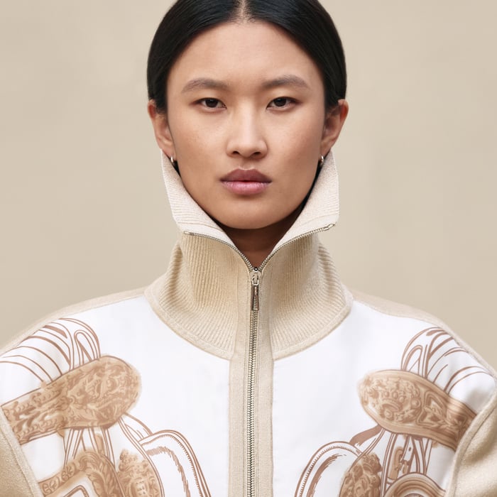 Blanc Nacre "Brides De Gala" Short Zipped Jacket