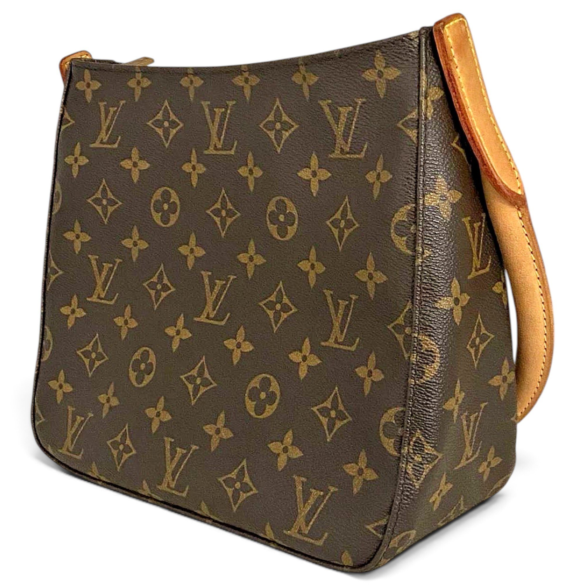 Looping leather handbag