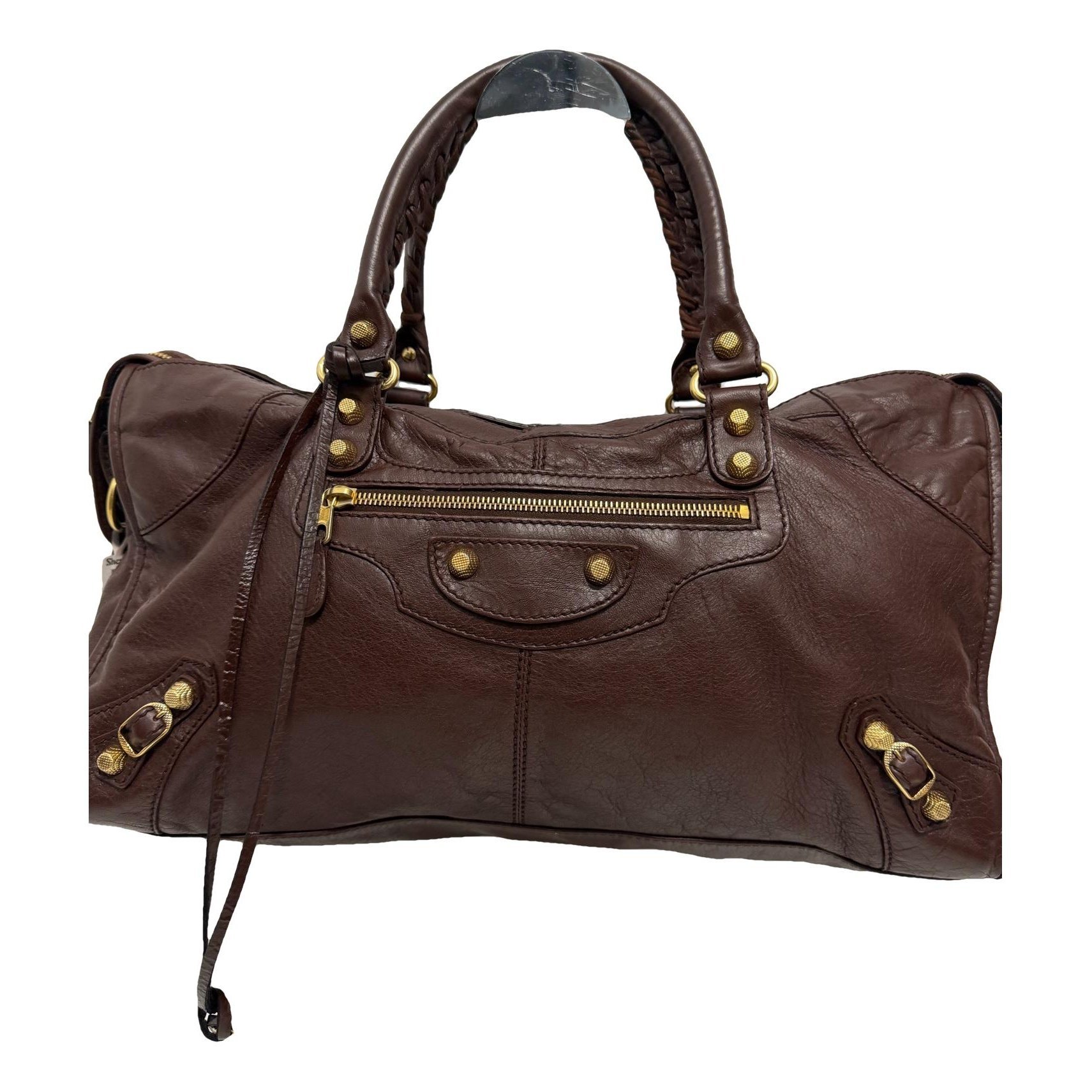 City leather handbag
