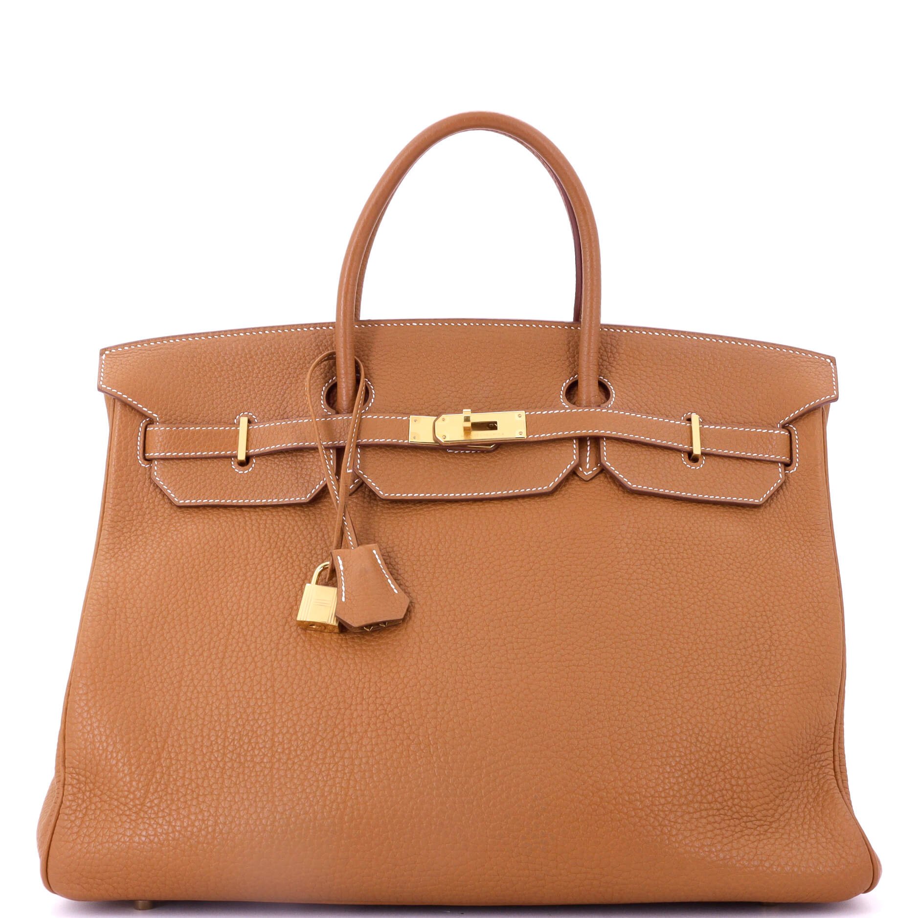 Hermes Birkin Handbag Gold Fjord with Gold Hardware 40