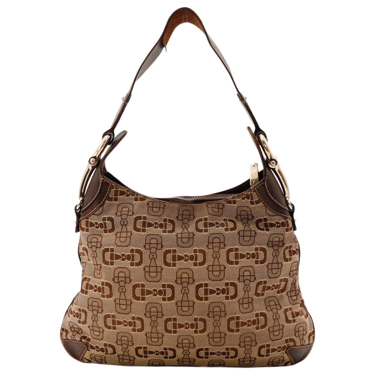 Interlocking leather handbag
