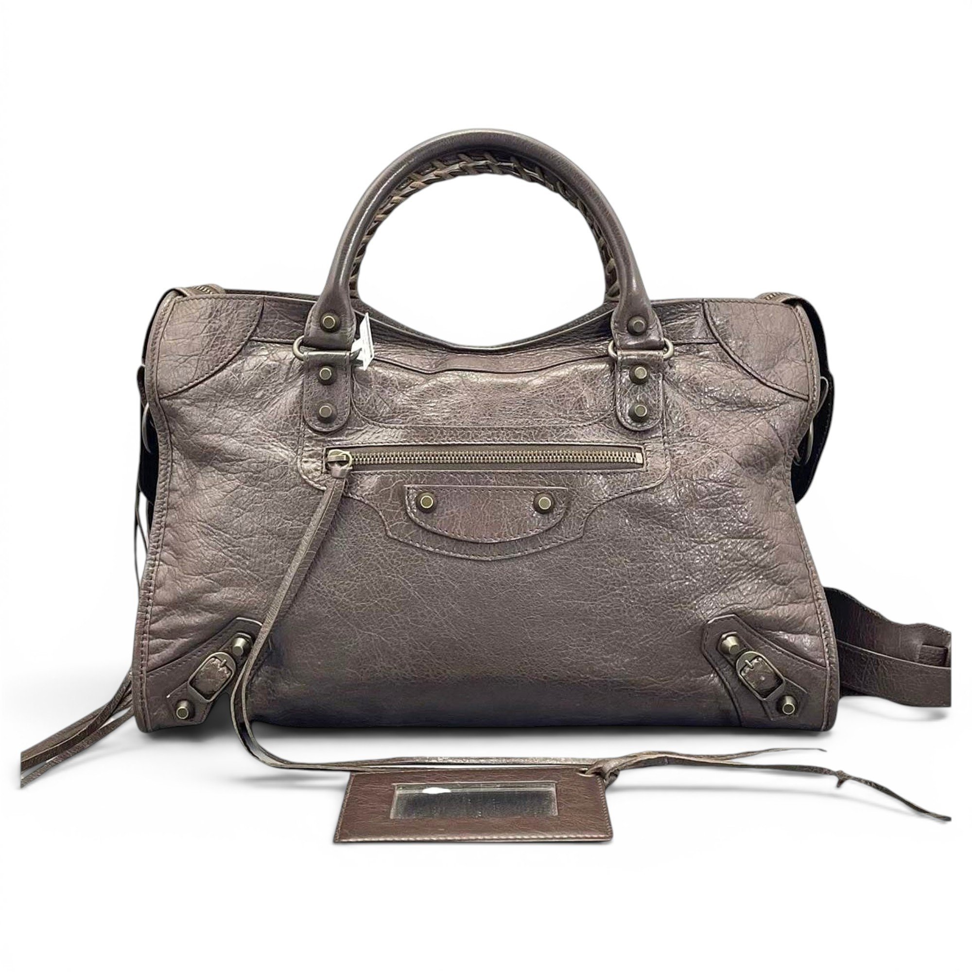 City leather handbag
