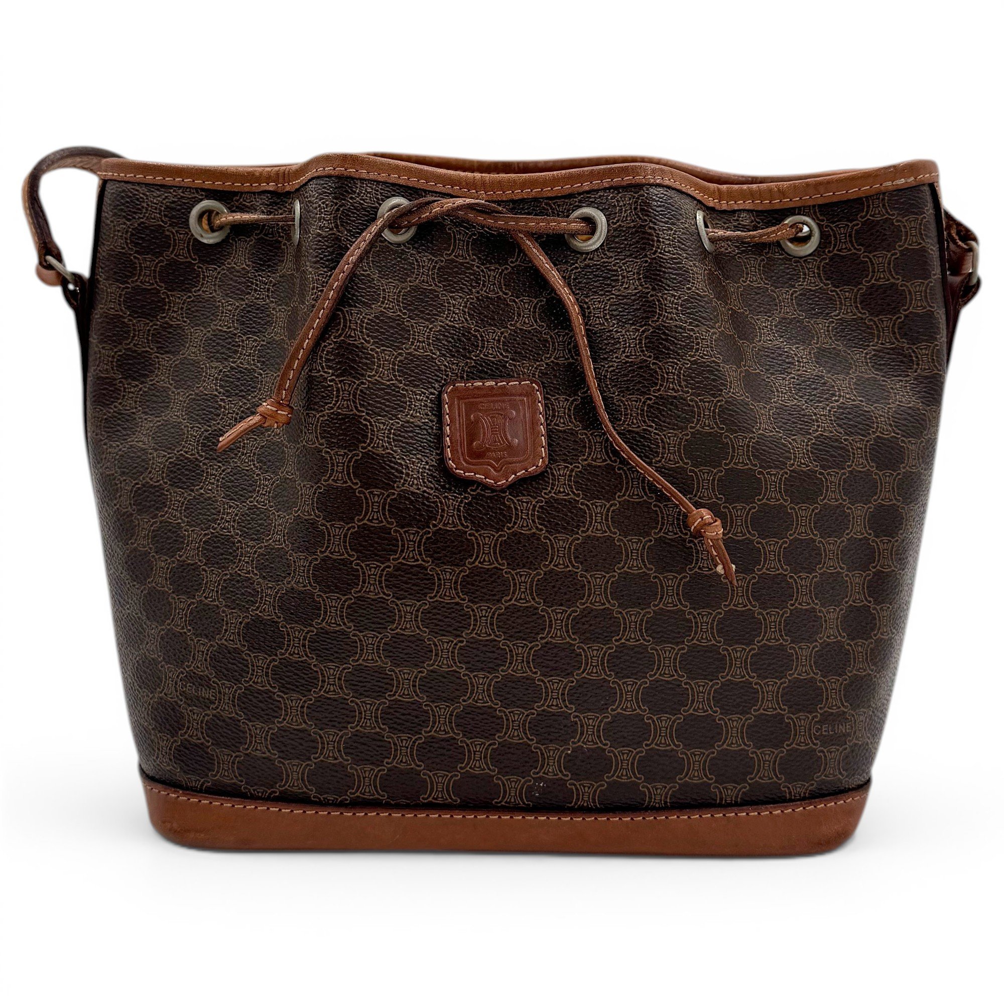 Clasp Bucket leather handbag