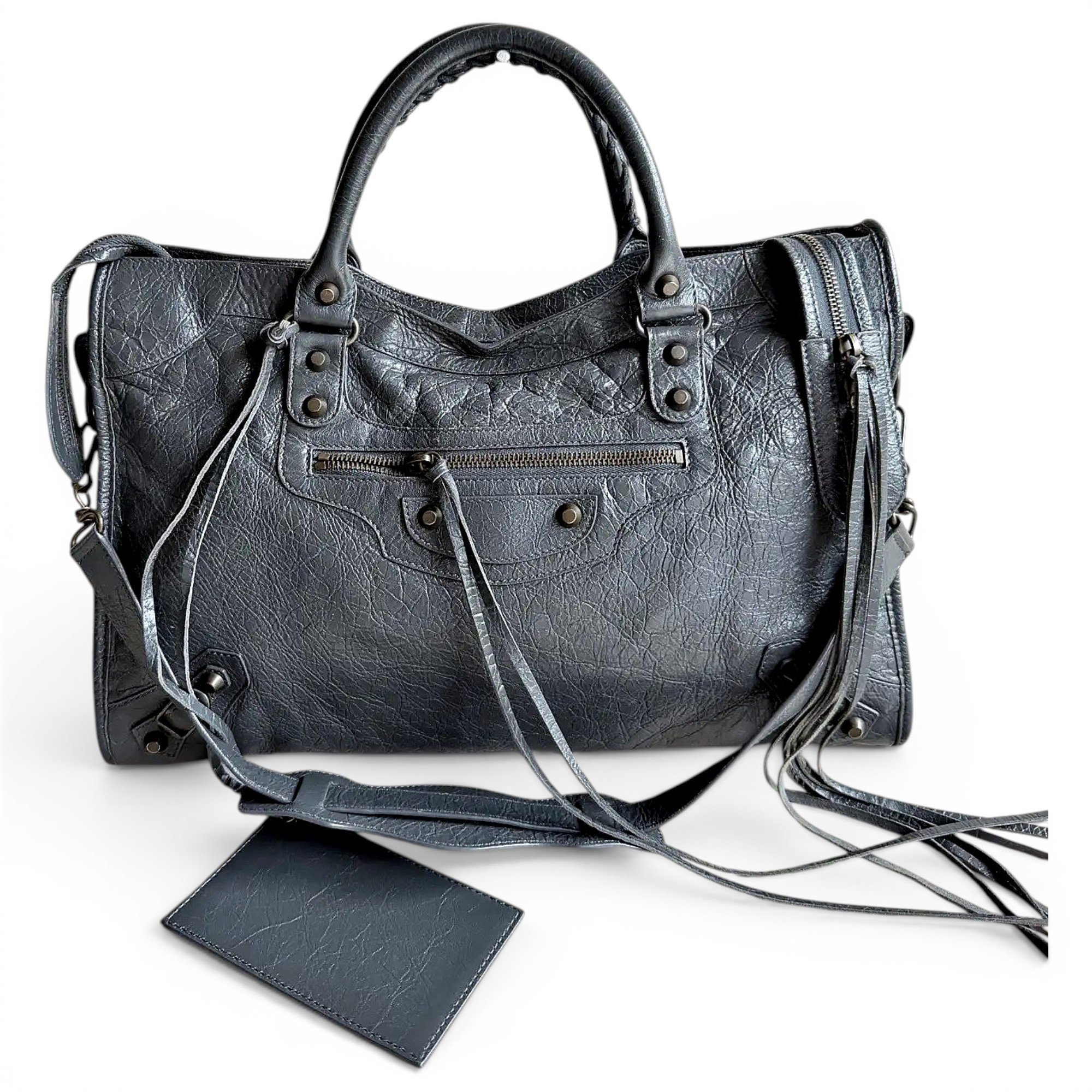 City leather handbag
