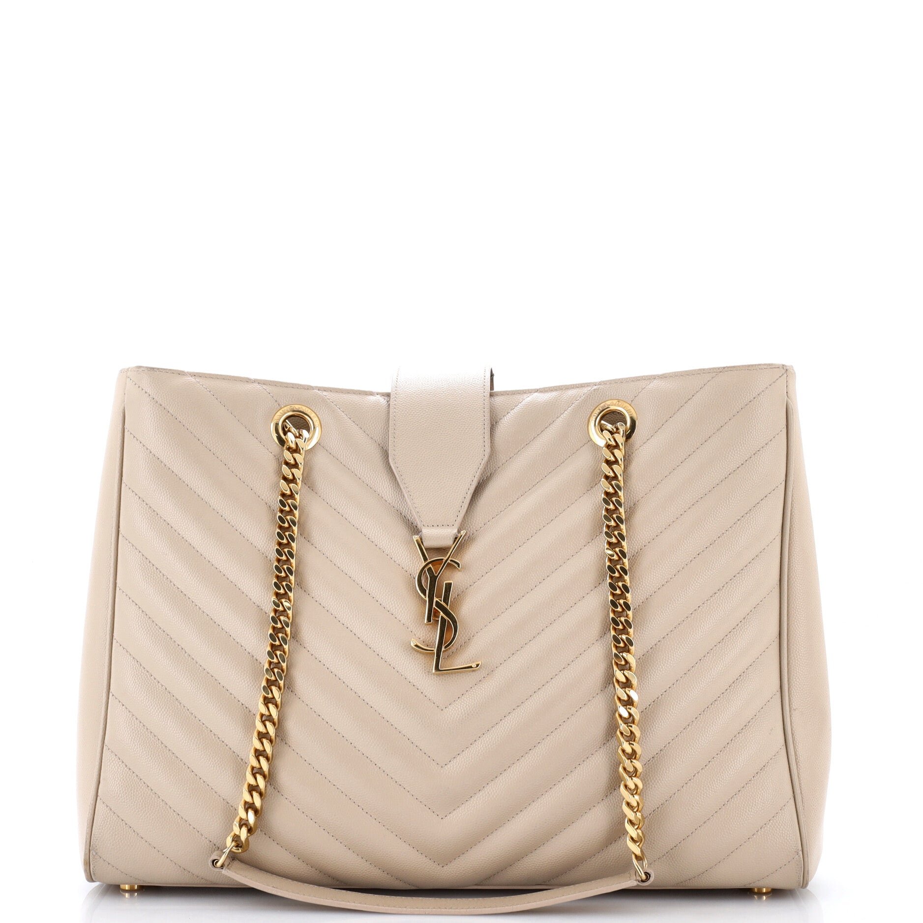 Classic Monogram Shopper Matelasse Chevron Leather Large